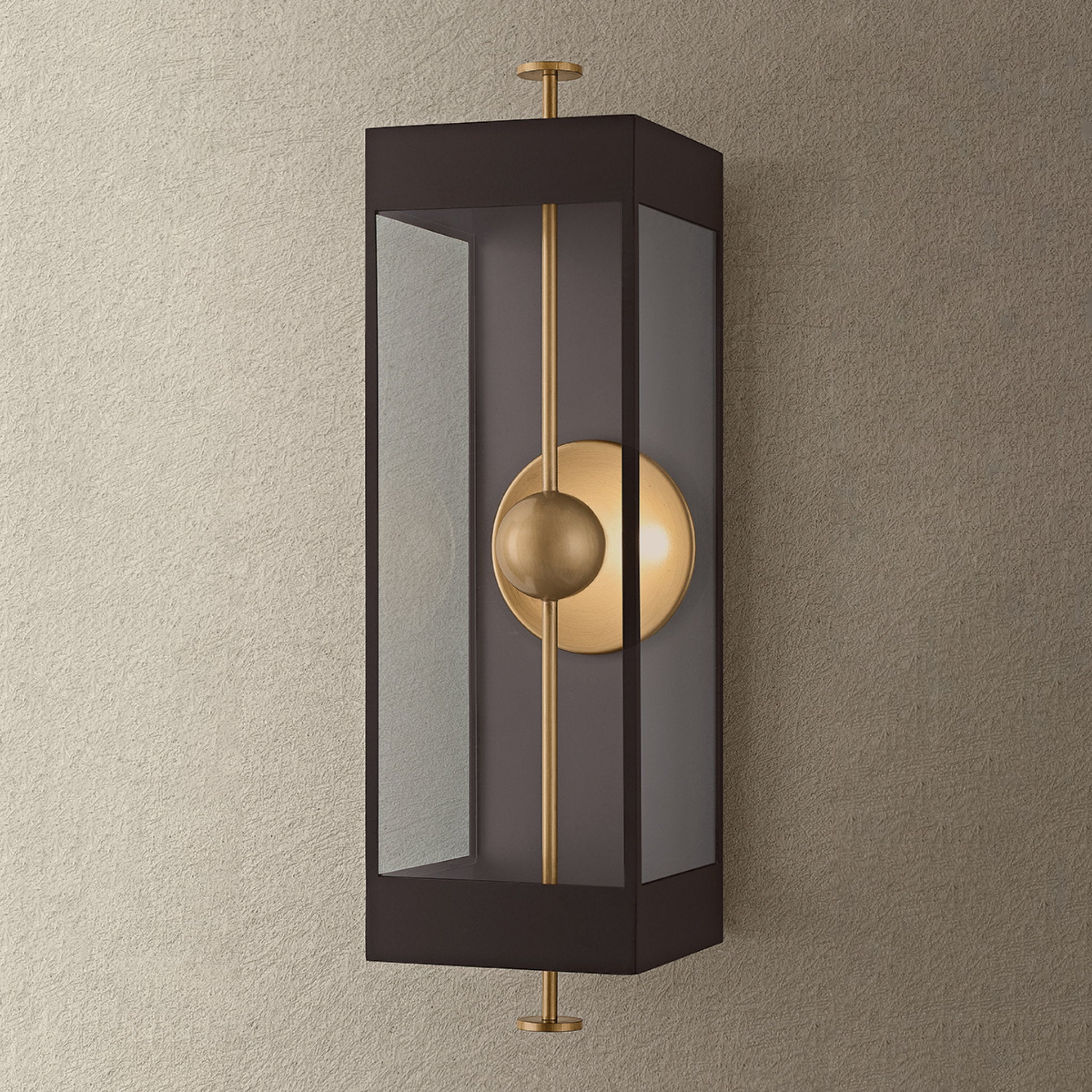 Garvey 1-Light Exterior Wall Sconce in Textured Bronze 10W x 34.25H