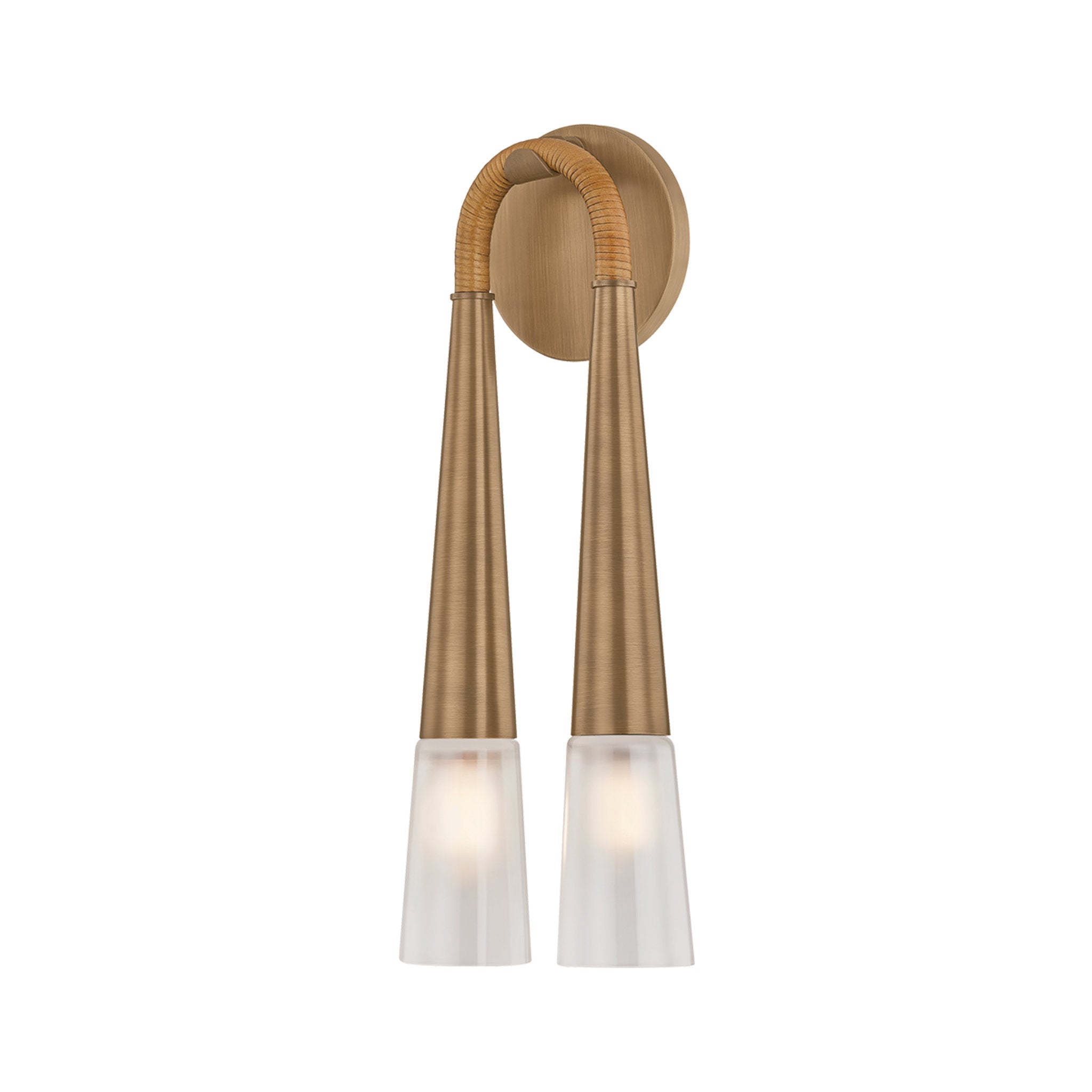 Hawke 2-Light Wall Sconce in Patina Brass 6W x 16.25H