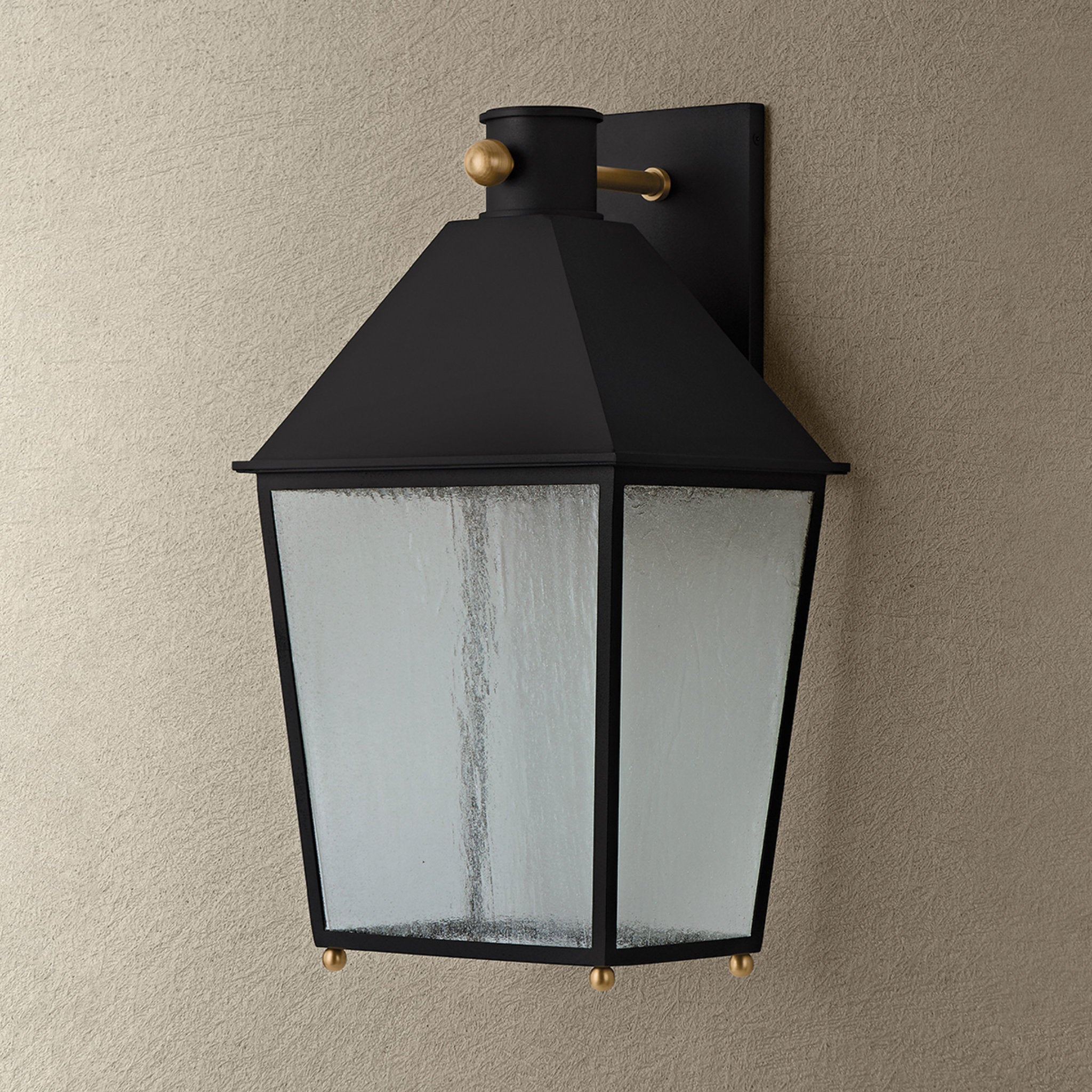 Gladden 1-Light Exterior Wall Sconce in Texture Black 11.5W x 20.25H