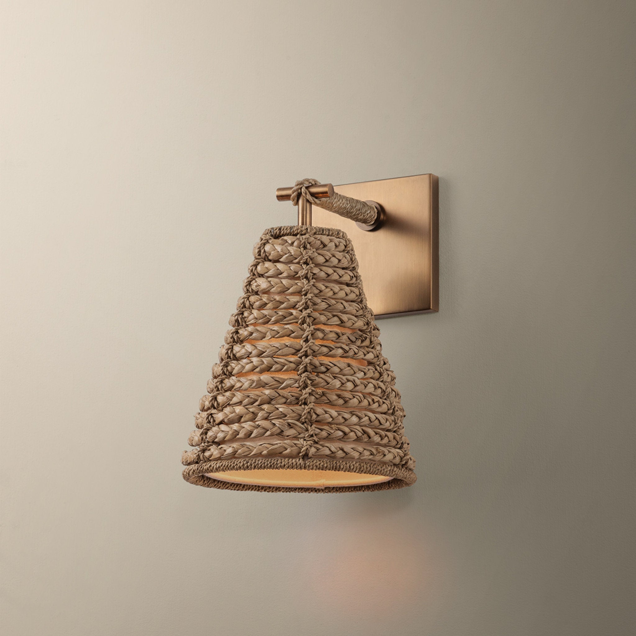 Redwood 1-Light Wall Sconce in Patina Brass 8W x 11H