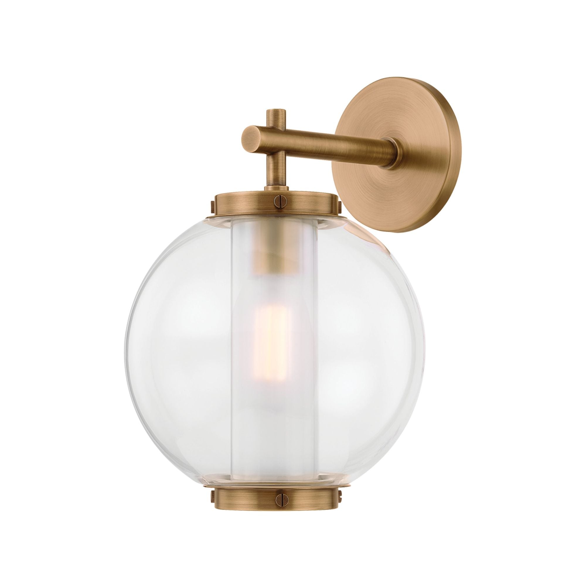 Marco 1-Light Exterior Wall Sconce in Patina Brass 9.5W x 14H
