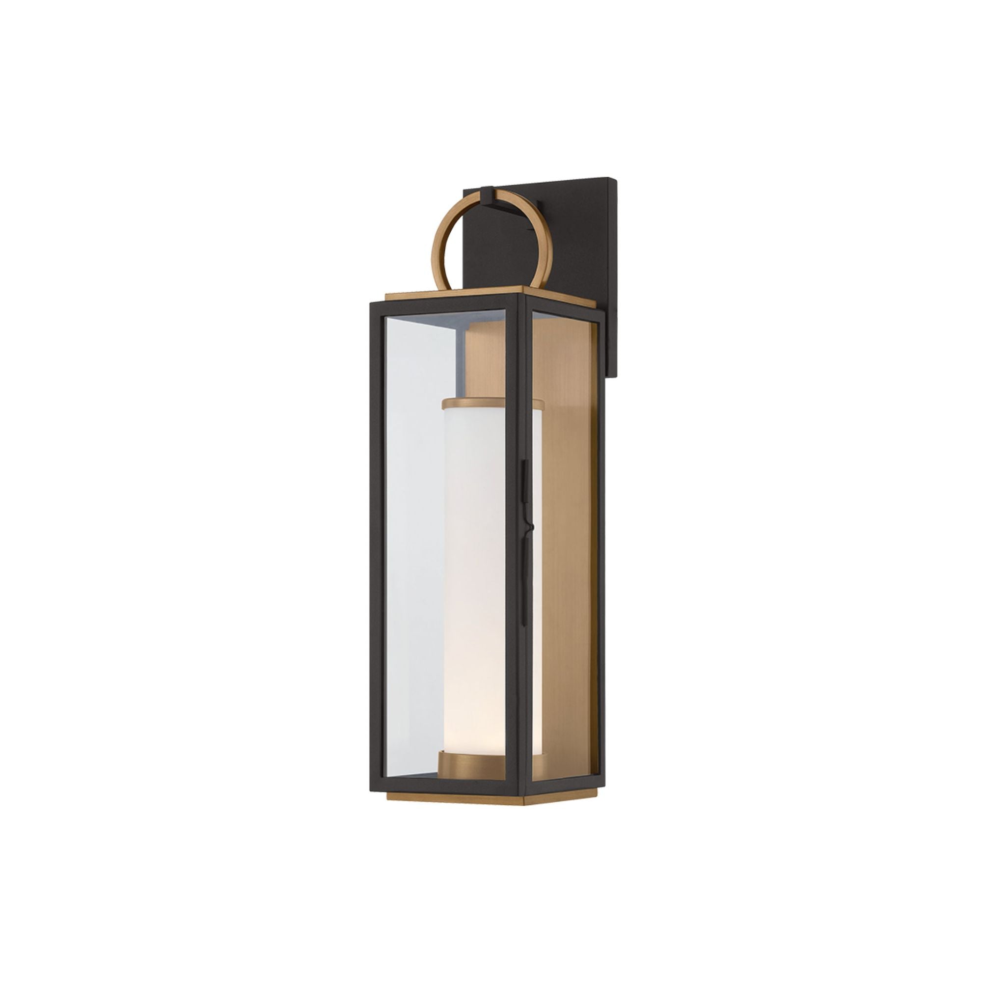 Gareth 1-Light Exterior Wall Sconce in Patina Brass 5W x 18.25H