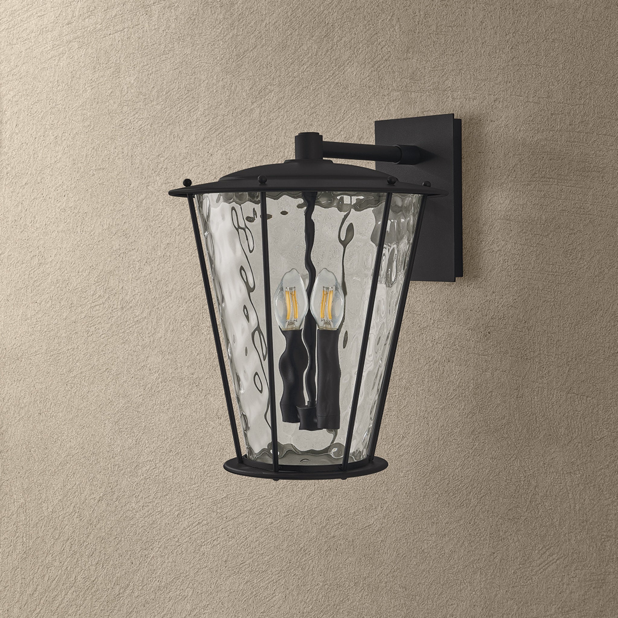 Jantzen 2-Light Exterior Wall Sconce in Texture Black 12.5W x 16.5H