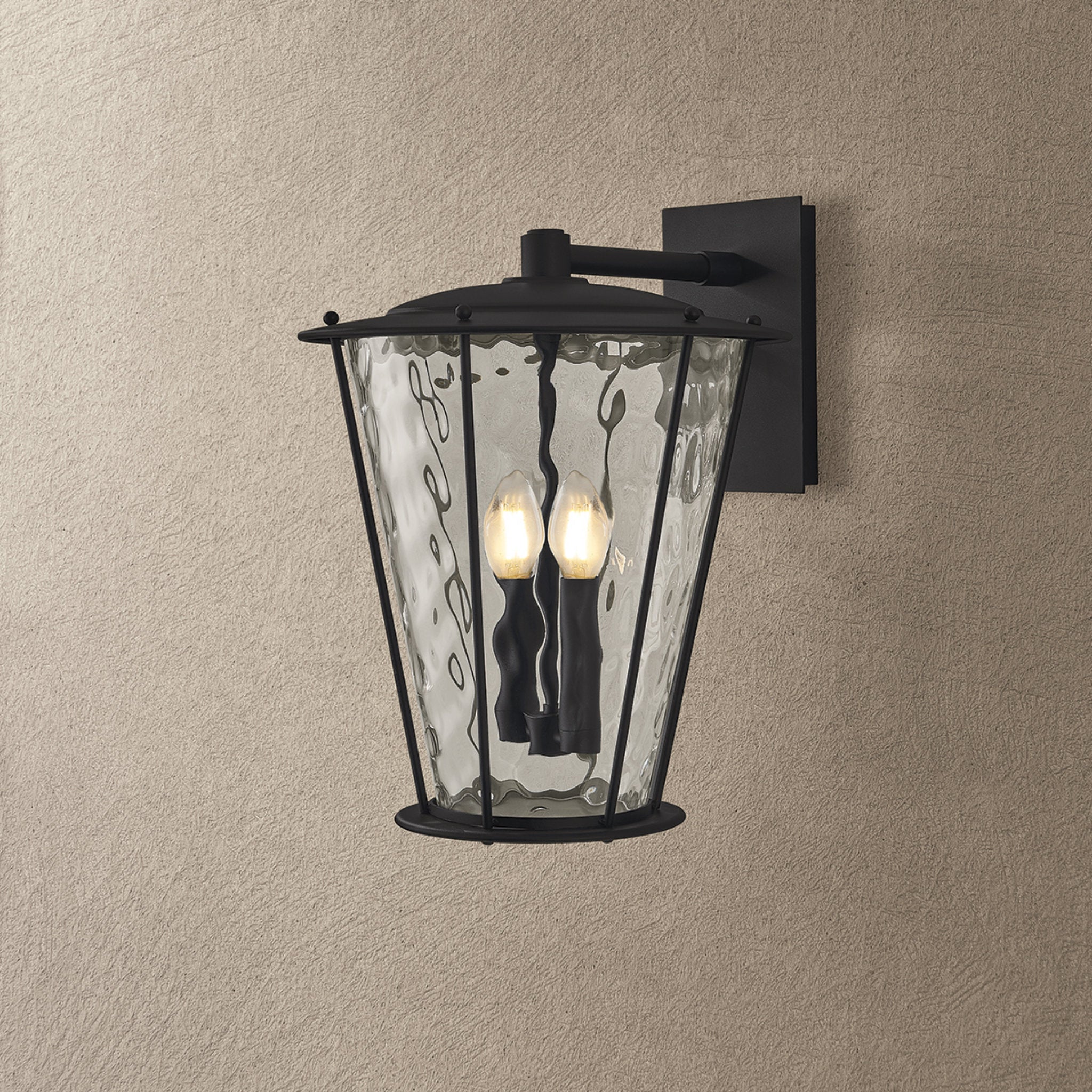 Jantzen 2-Light Exterior Wall Sconce in Texture Black 12.5W x 16.5H