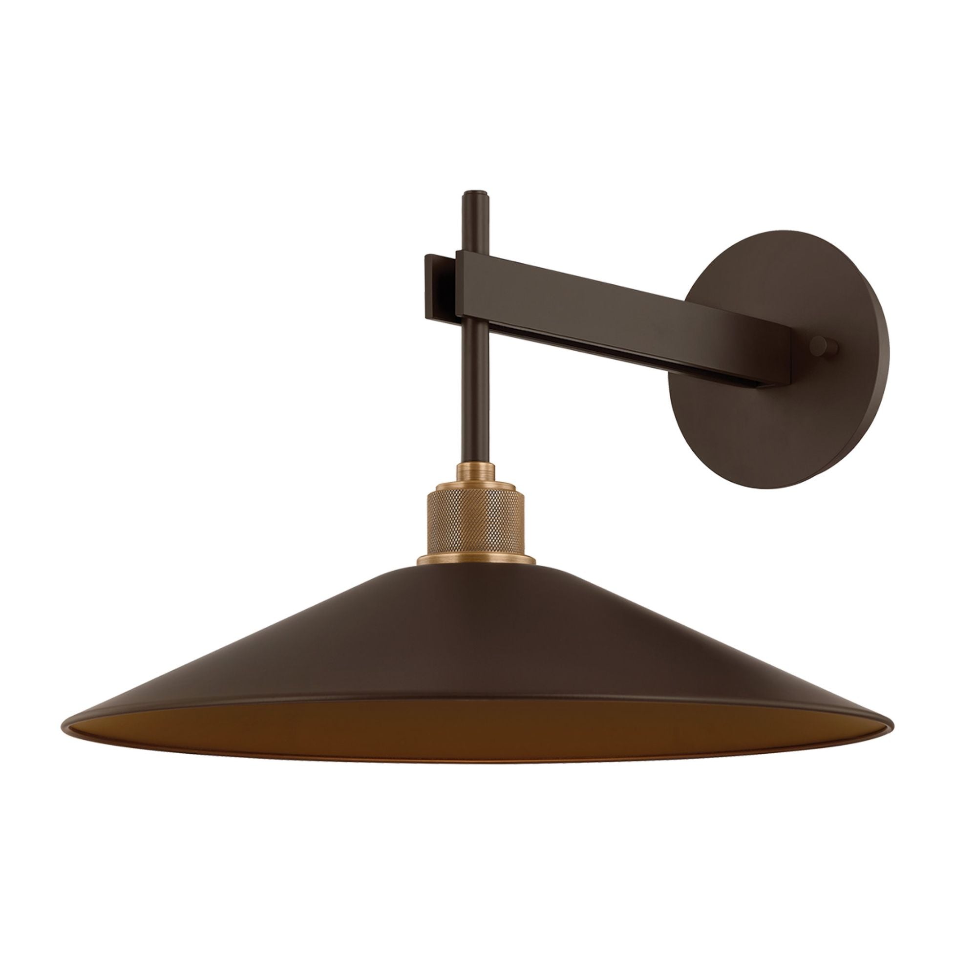 Harac 1-Light Exterior Wall Sconce in Patina Brass 15W x 10.75H