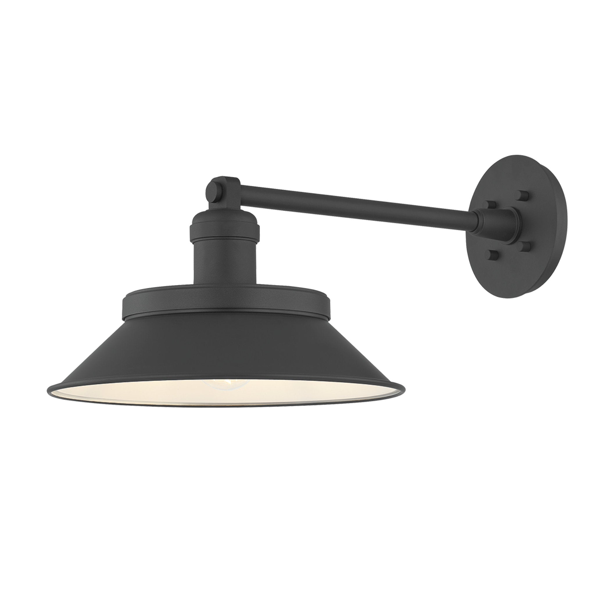 Kaspars 1-Light Exterior Wall Sconce in Texture Black 12.5W x 9.75H