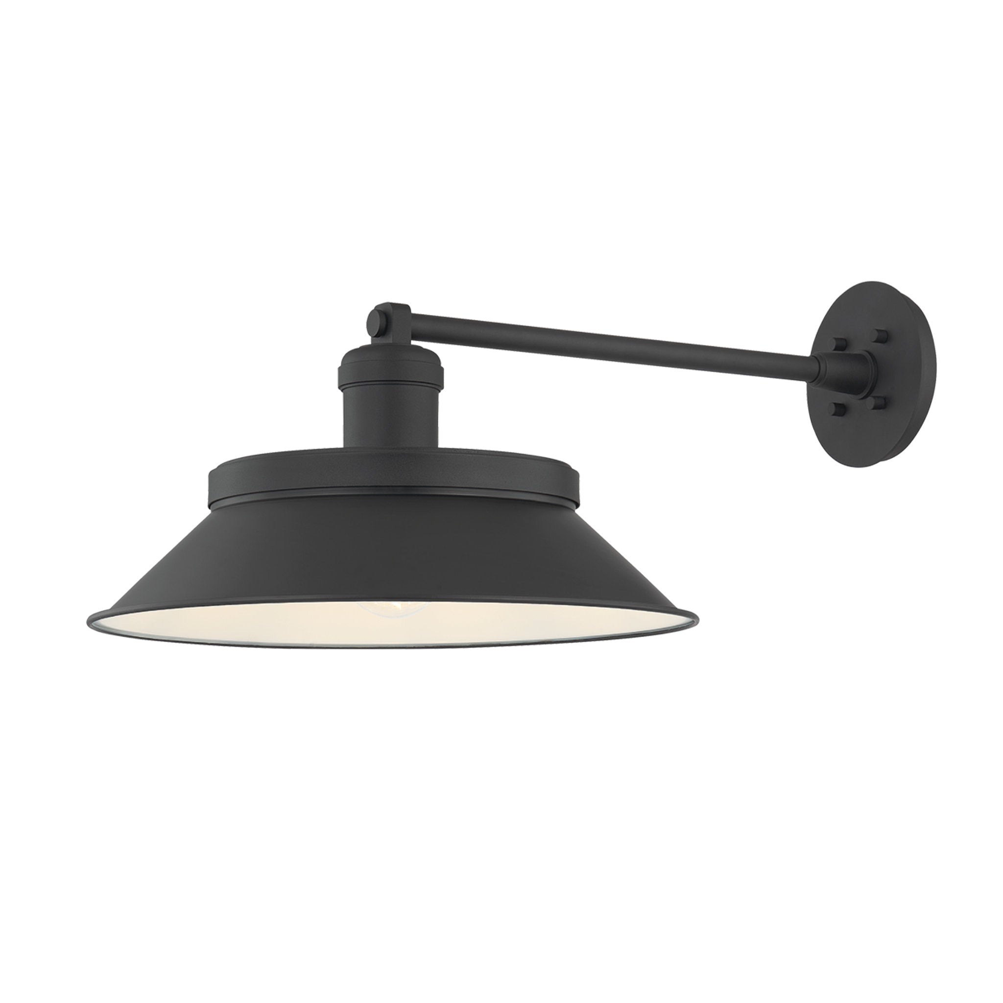 Kaspars 1-Light Exterior Wall Sconce in Texture Black 16.25W x 11H