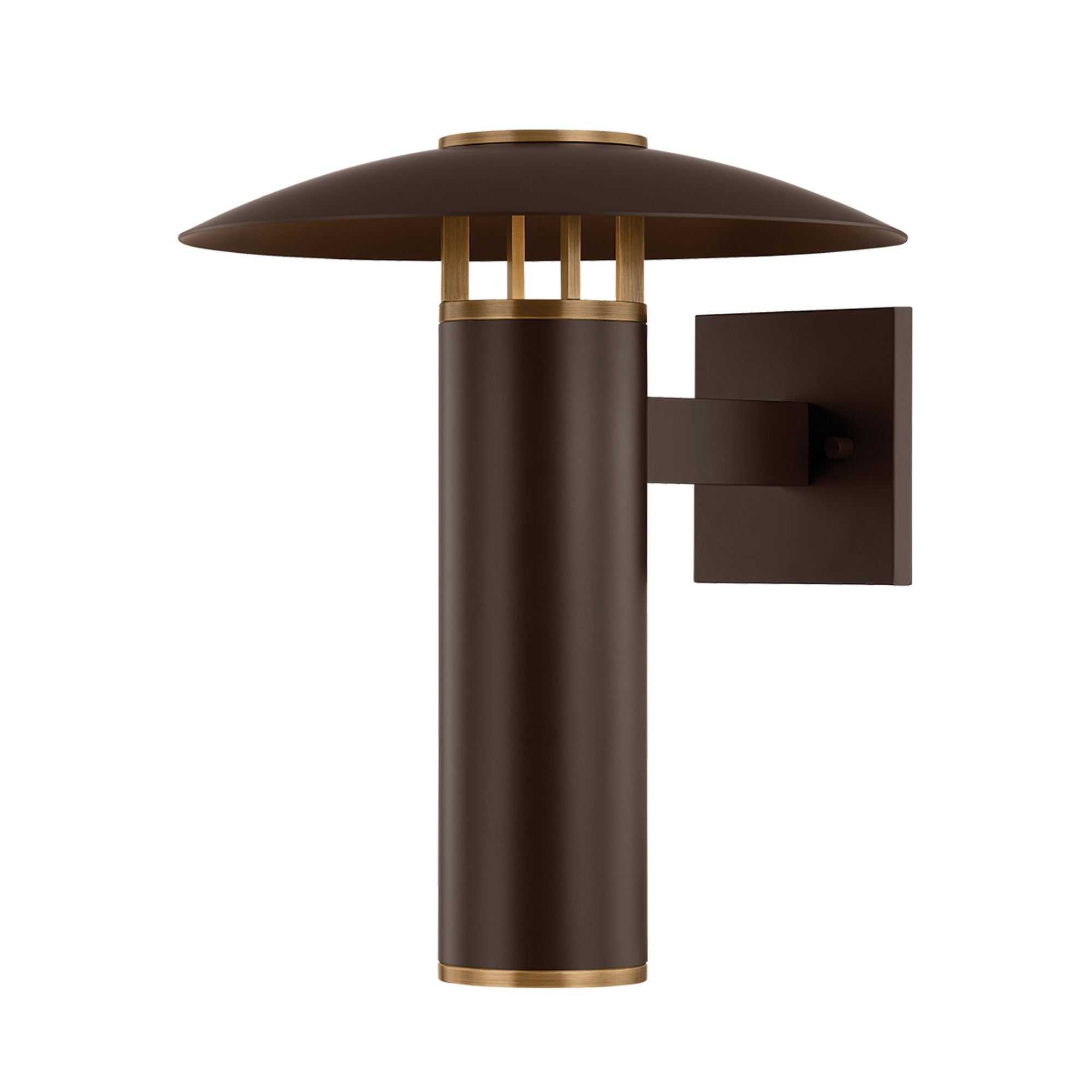 Birk 1-Light Exterior Wall Sconce in Patina Brass 13W x 15H
