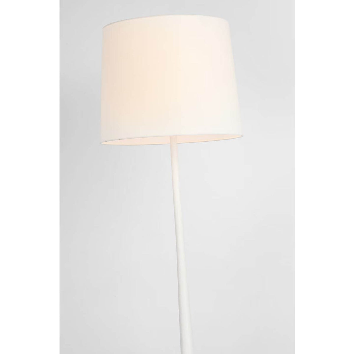 Barbara Barry Oscar Large Sculpted Floor Lamp in Plaster White with Linen Shade W18.5" x H62.25"