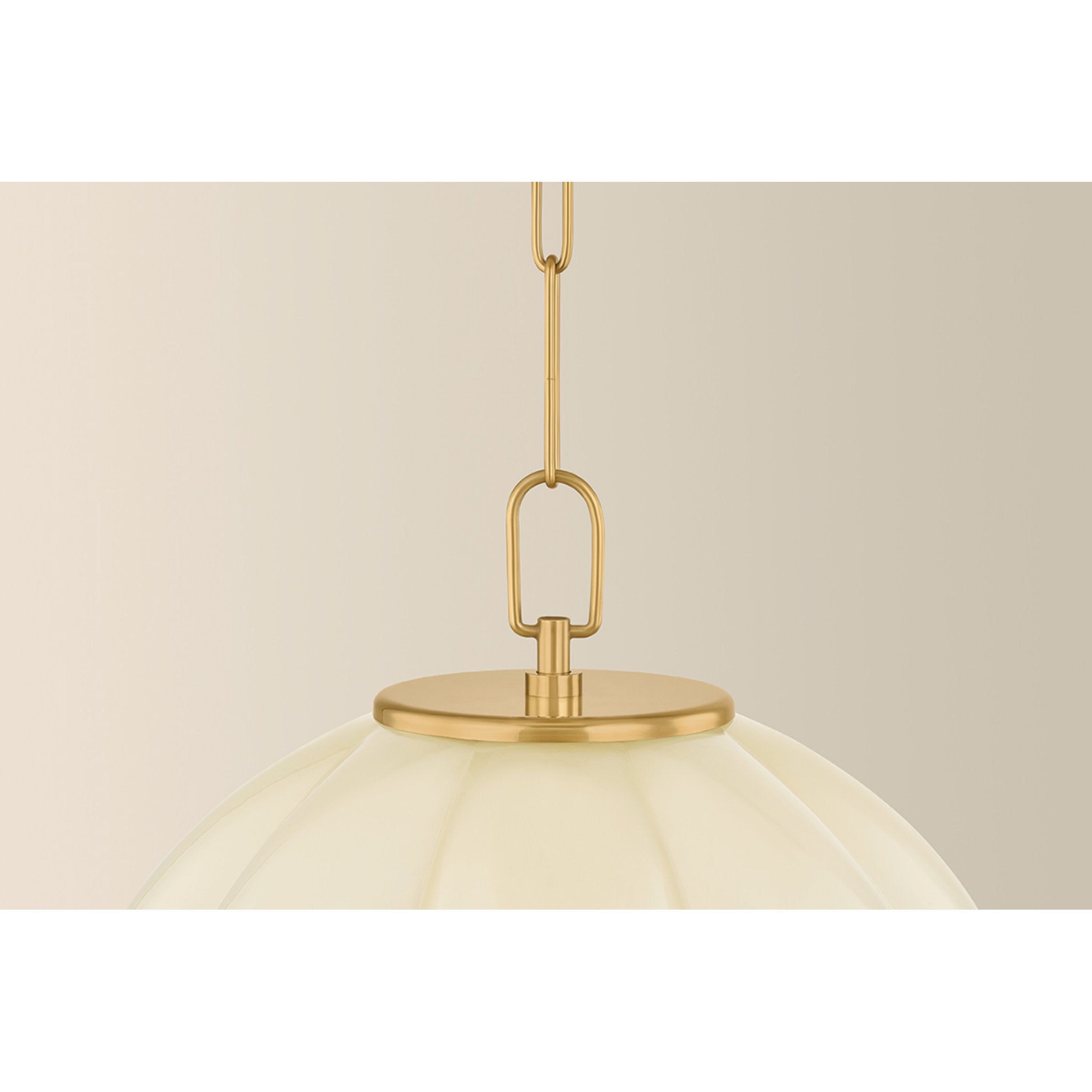 Bernadine 1-Light Pendant in Aged Brass 15.5W x 18.5H