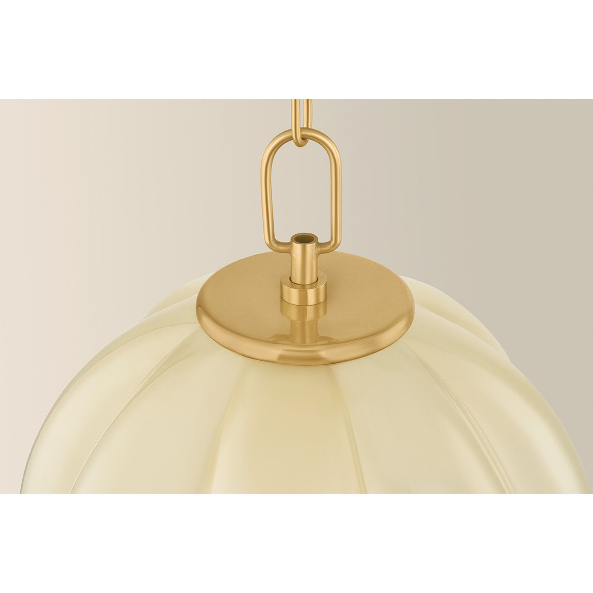 Bernadine 1-Light Pendant in Aged Brass 11.5W x 14.75H
