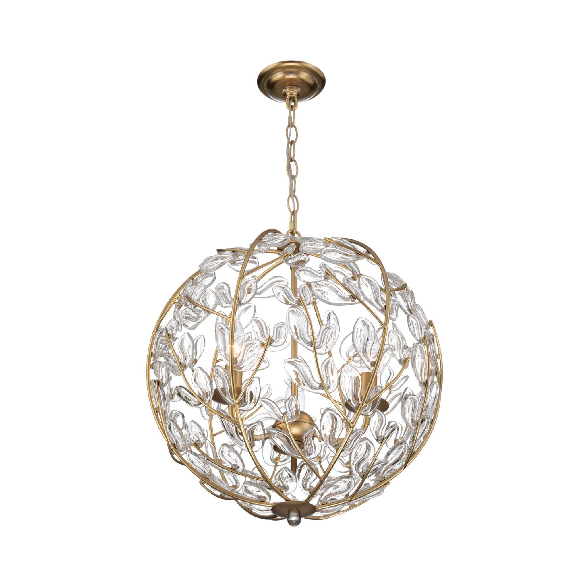 Bridget 16.5" Soft Gold Chandelier 3-Light 16.5"W x 18.5"H x 16.5"D