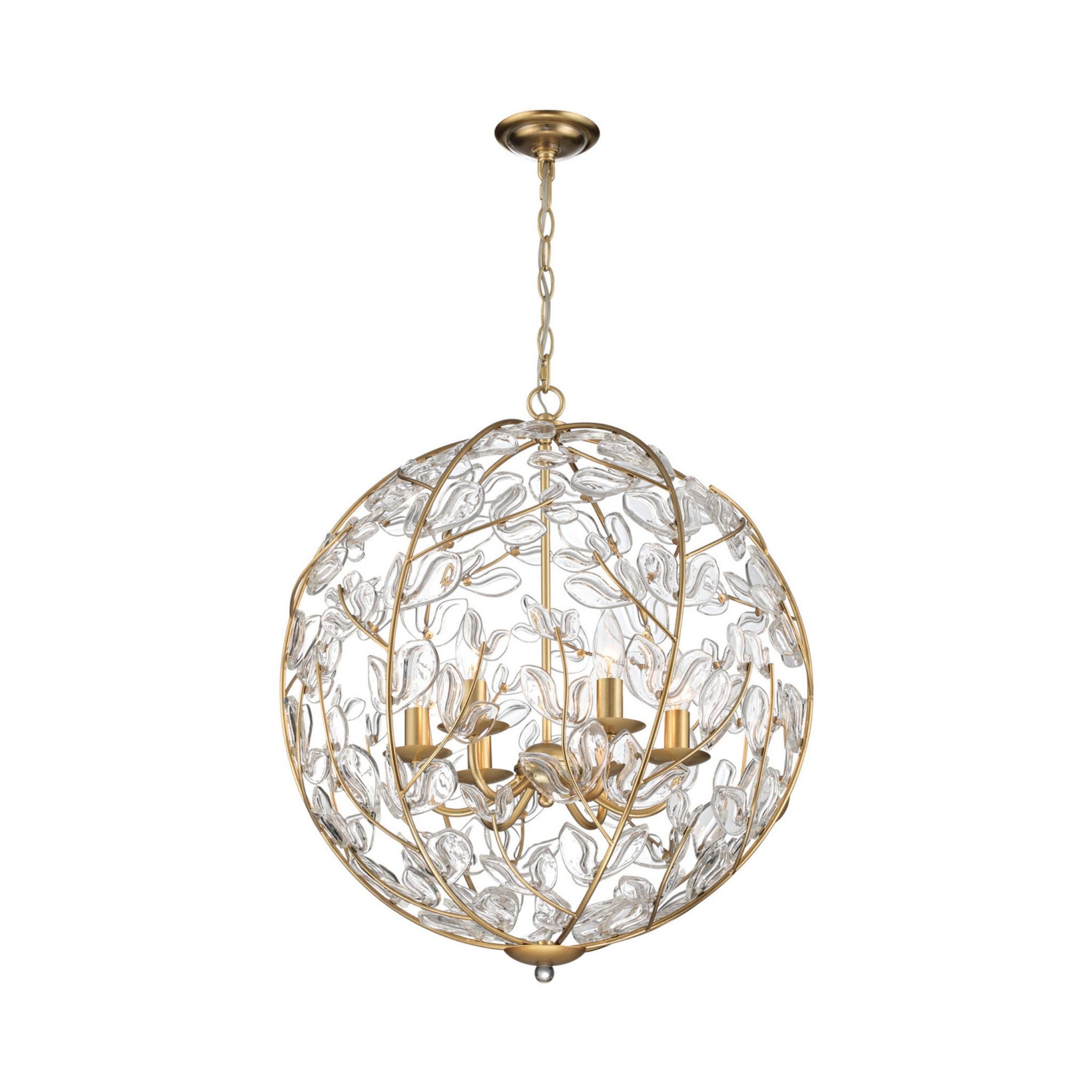 Bridget 21" Soft Gold Chandelier 6-Light 21"W x 23.75"H x 21"D