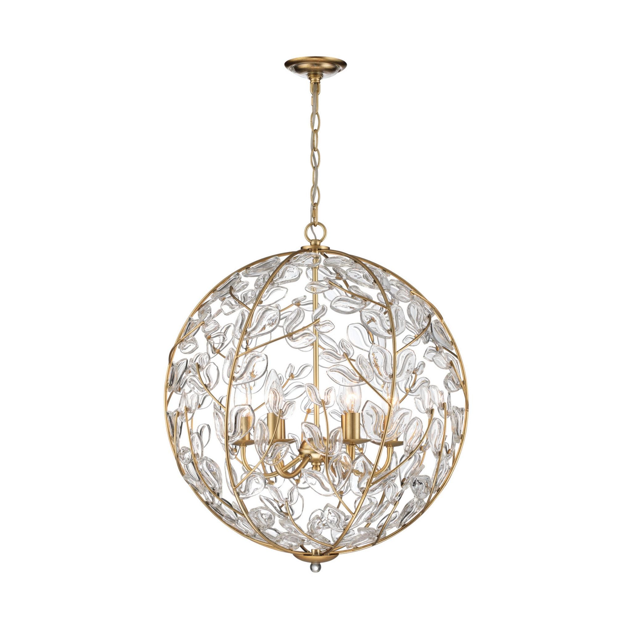 Bridget 21" Soft Gold Chandelier 6-Light 21"W x 23.75"H x 21"D