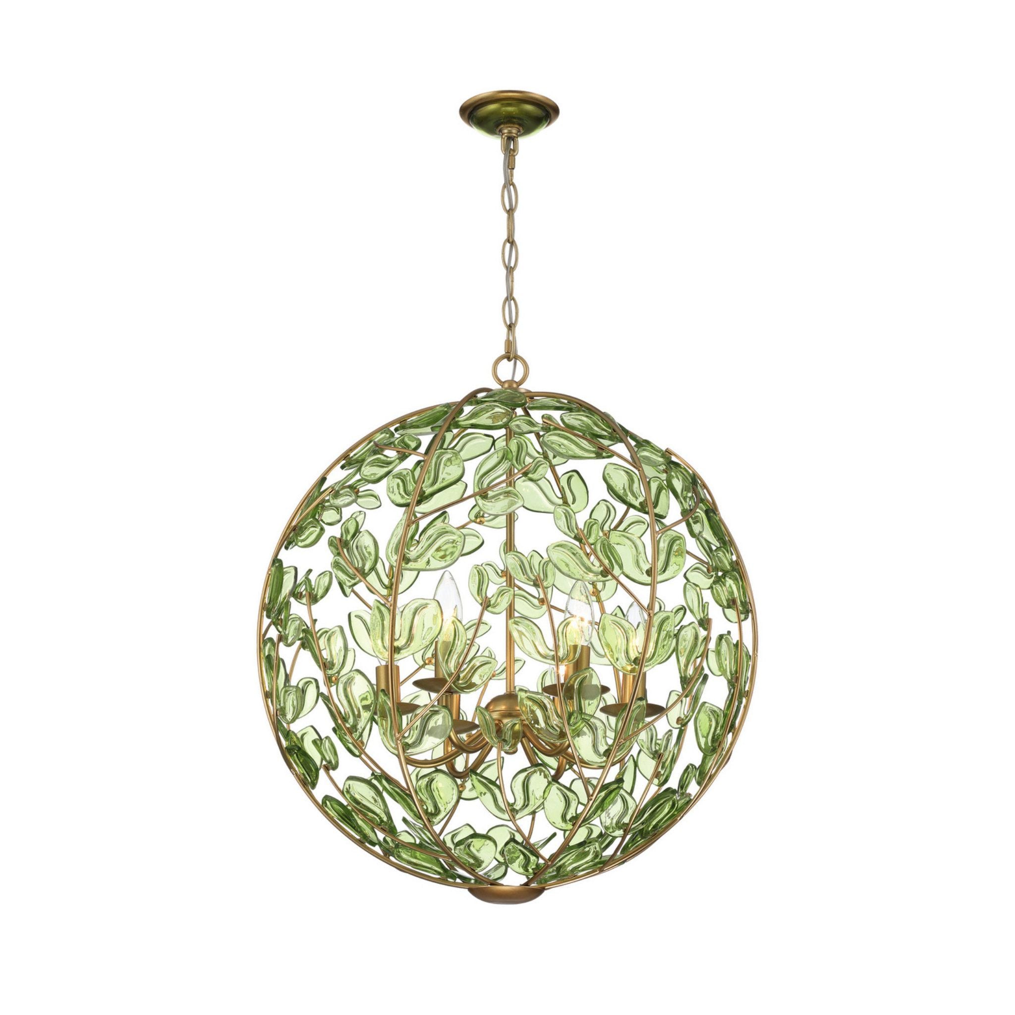 Bridget 21" Soft Gold Chandelier 6-Light 21"W x 23.25"H x 21"D