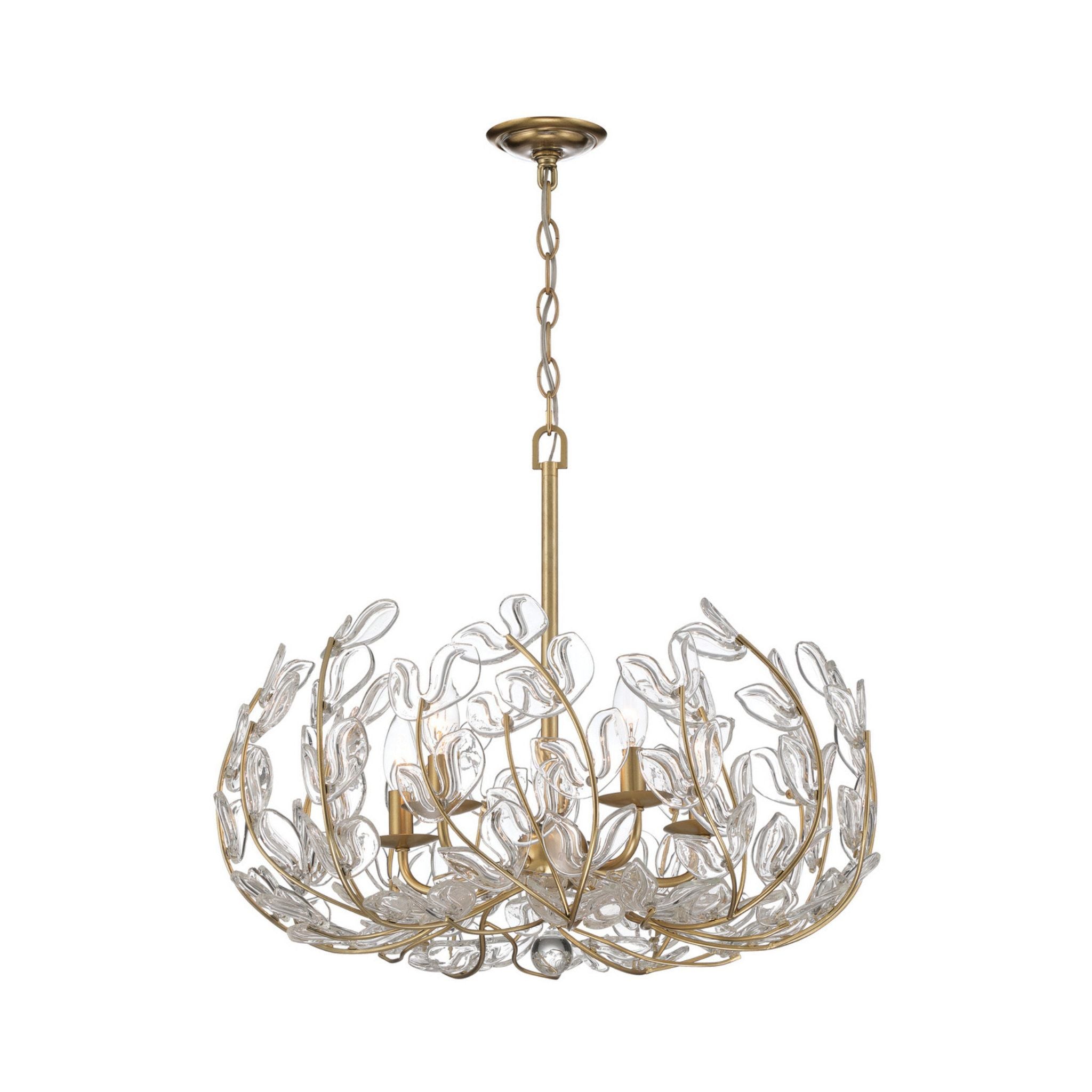 Bridget 23.5" Soft Gold Chandelier Clear Glass 5-Light 23.5"W x 20"H x 23.5"D