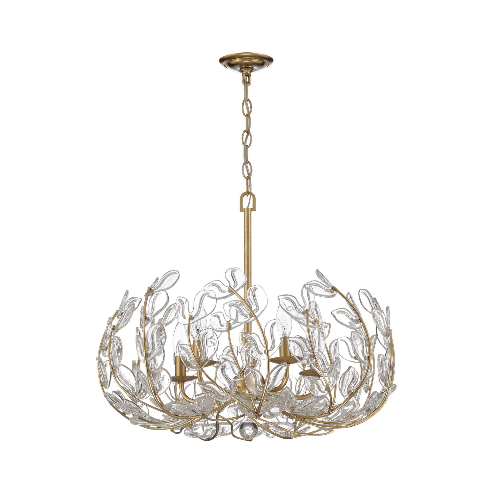Bridget 23.5" Soft Gold Chandelier Clear Glass 5-Light 23.5"W x 20"H x 23.5"D