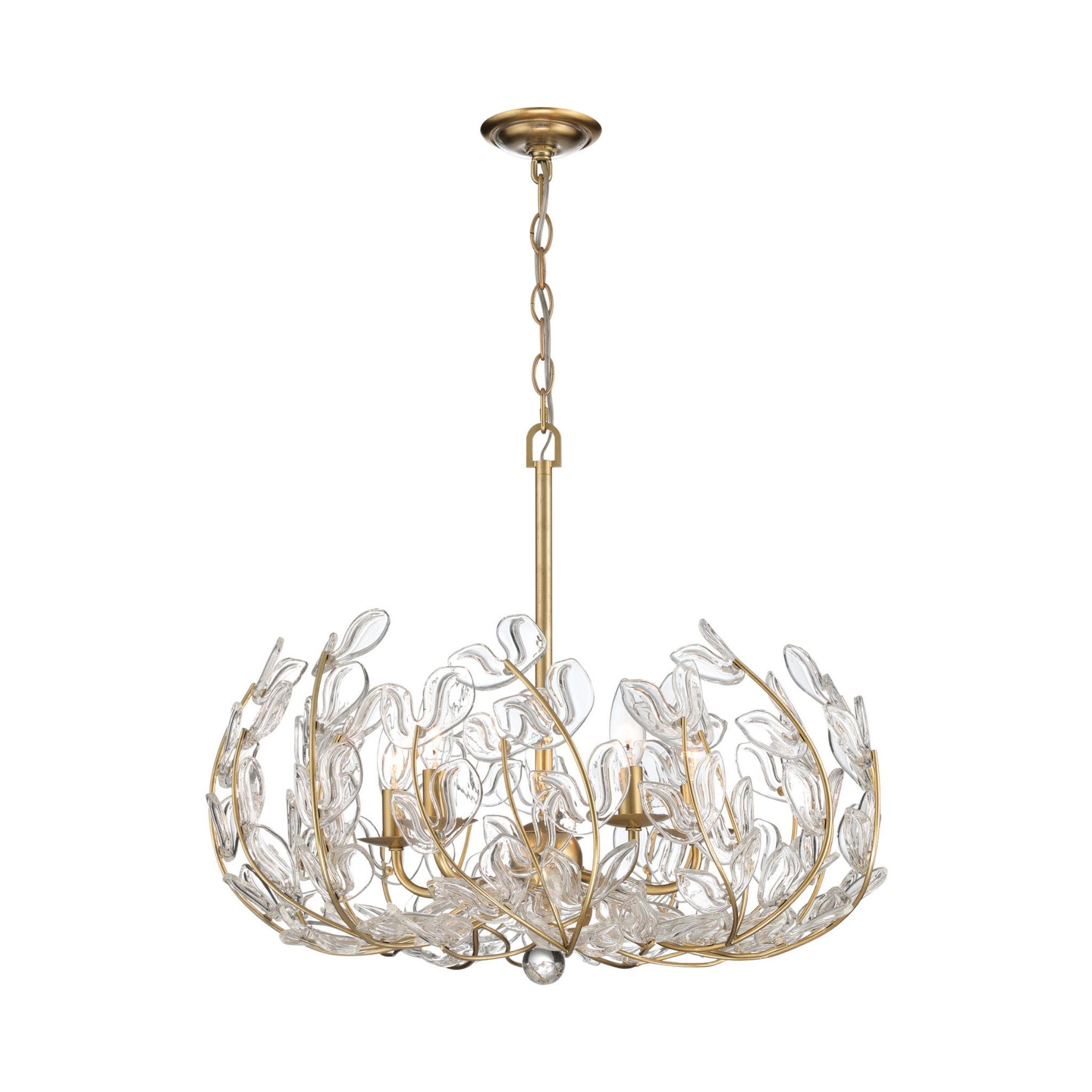 Bridget 23.5" Soft Gold Chandelier Clear Glass 5-Light 23.5"W x 20"H x 23.5"D
