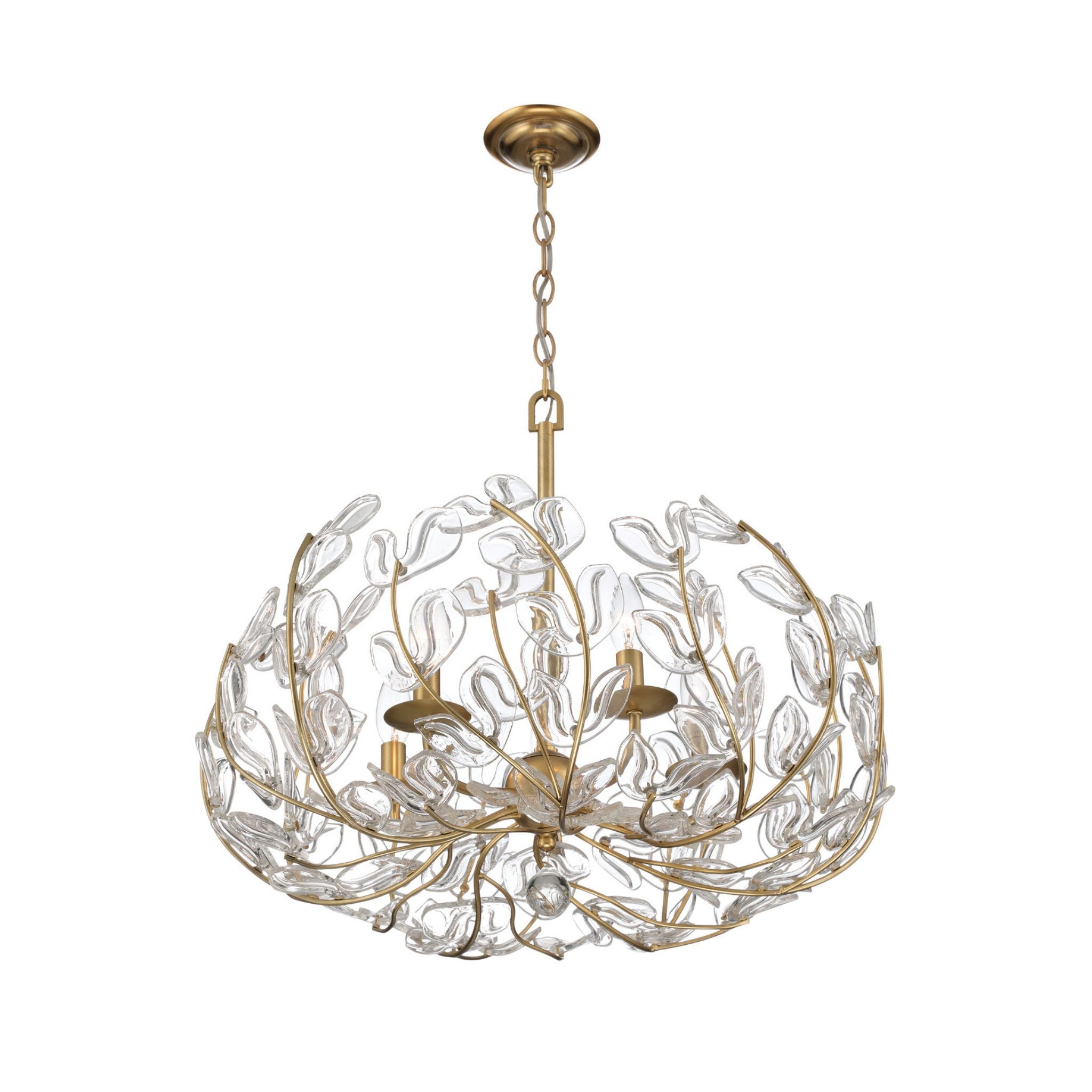 Bridget 23.5" Soft Gold Chandelier Clear Glass 5-Light 23.5"W x 20"H x 23.5"D
