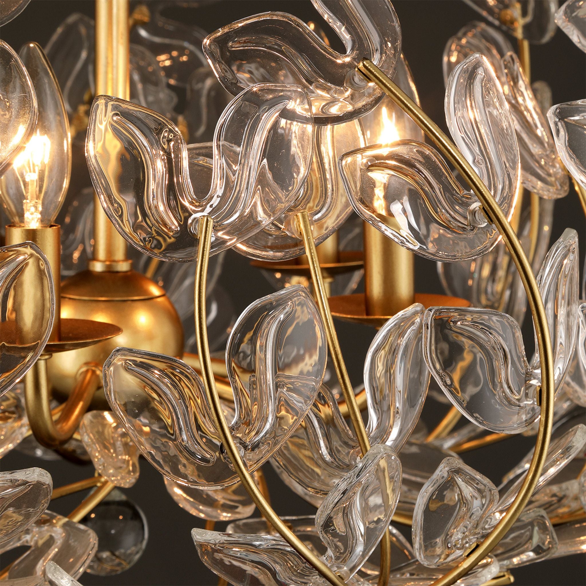 Bridget 28.5" Soft Gold Chandelier Clear Glass 6-Light 28.25"W x 20.5"H x 28.25"D