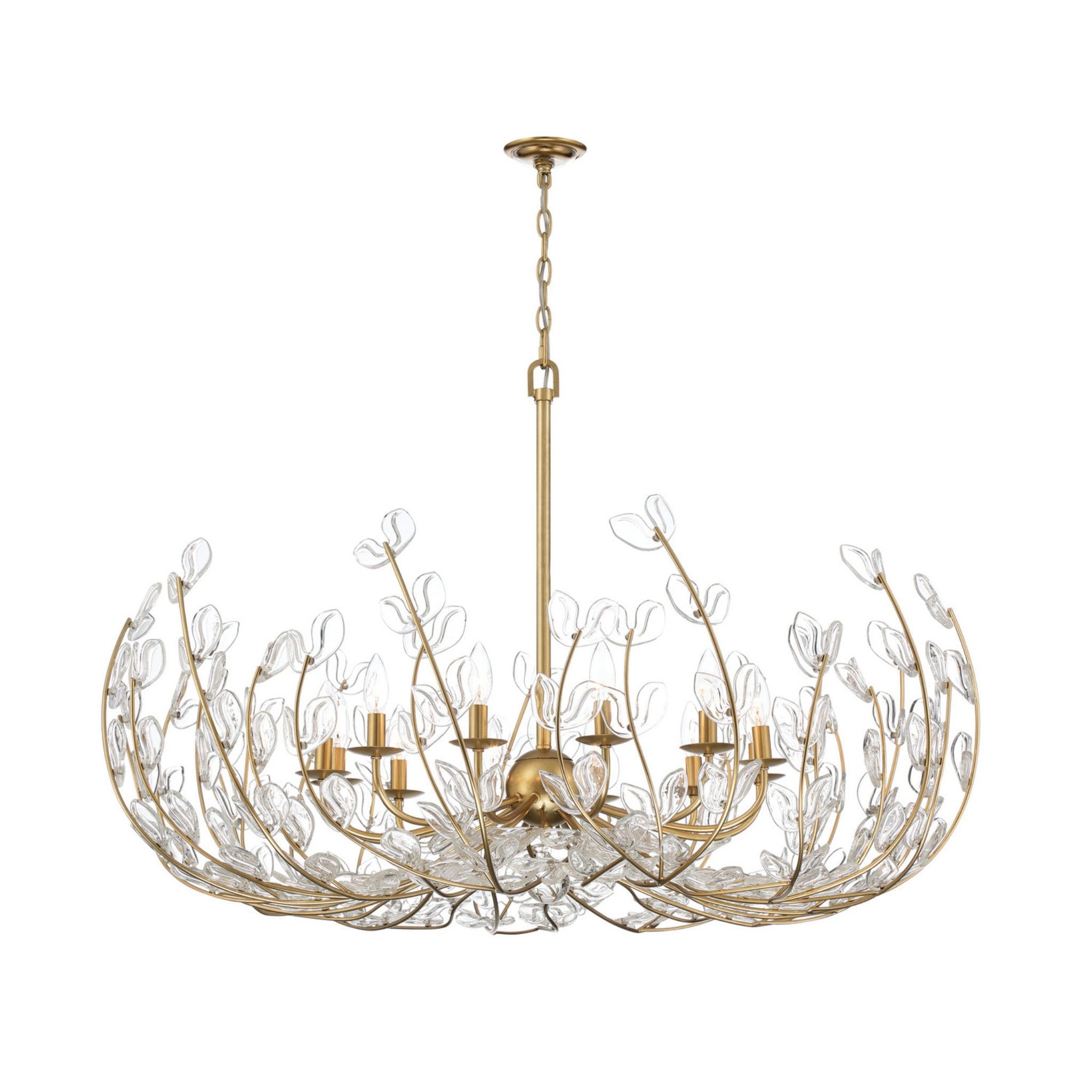 Bridget 42" Soft Gold Chandelier Clear Glass 12-Light 42"W x 27.5"H x 42"D