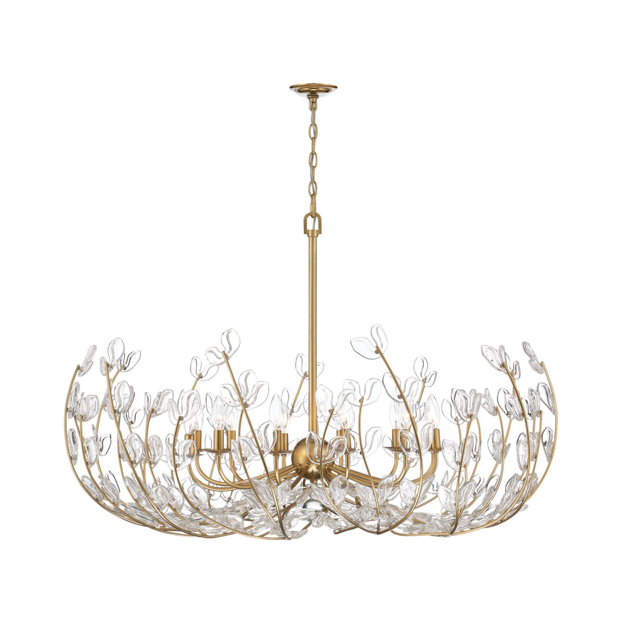 Bridget 42" Soft Gold Chandelier Clear Glass 12-Light 42"W x 27.5"H x 42"D