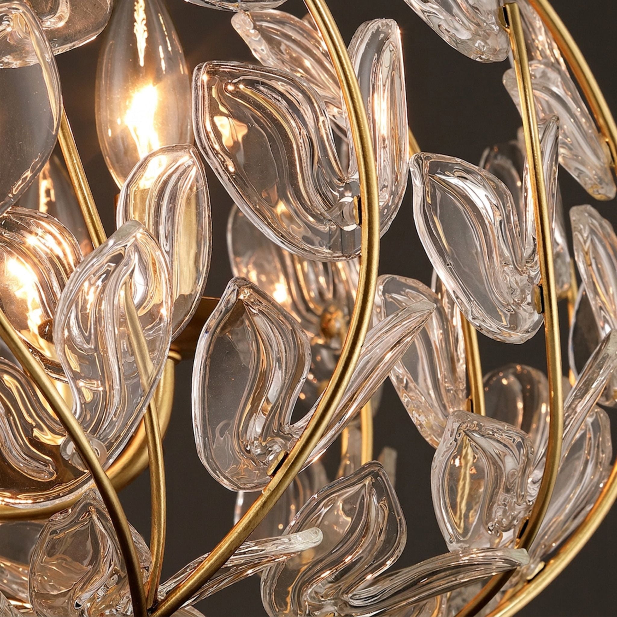 Bridget 42" Soft Gold Chandelier Clear Glass 12-Light 42"W x 27.5"H x 42"D