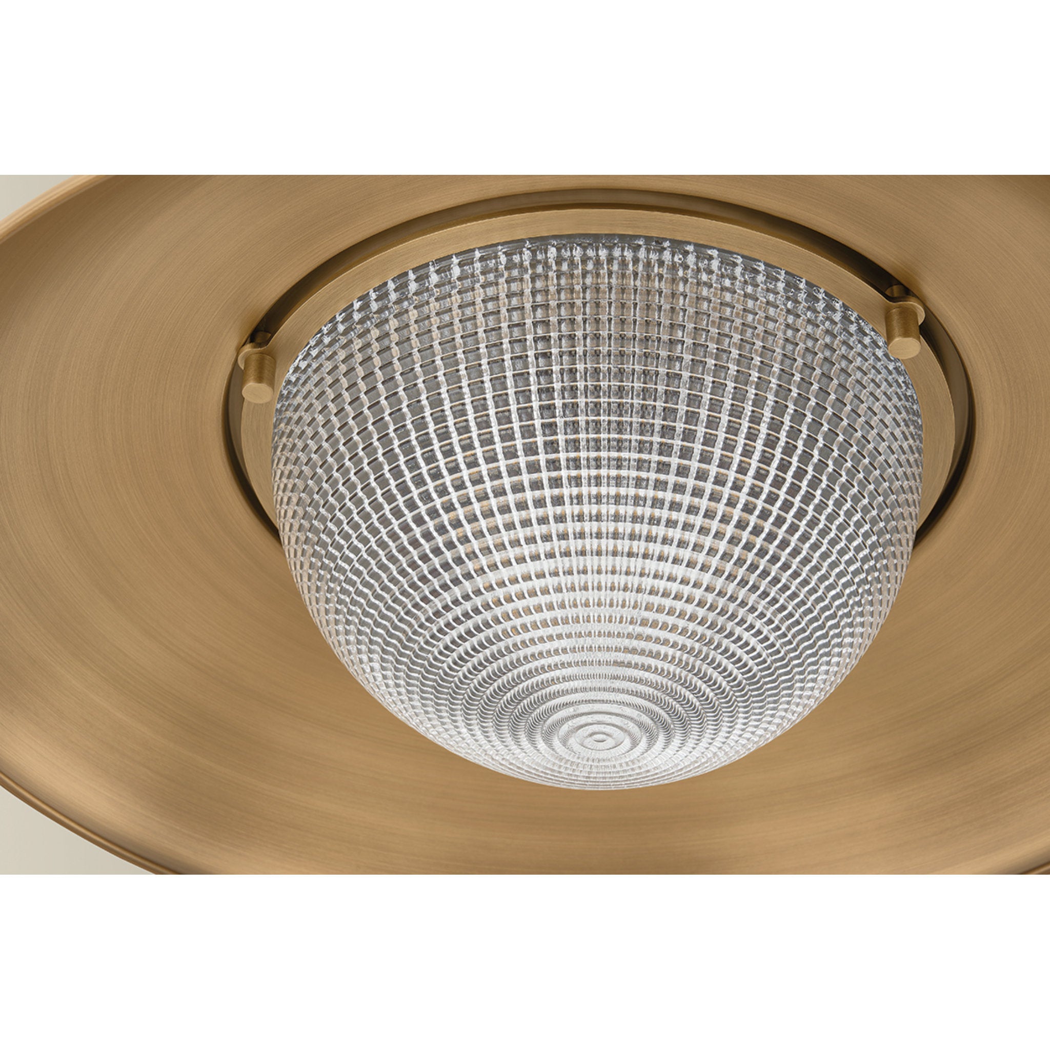 Braxton 1-Light Semi Flush in Patina Brass 18W x 6.5H