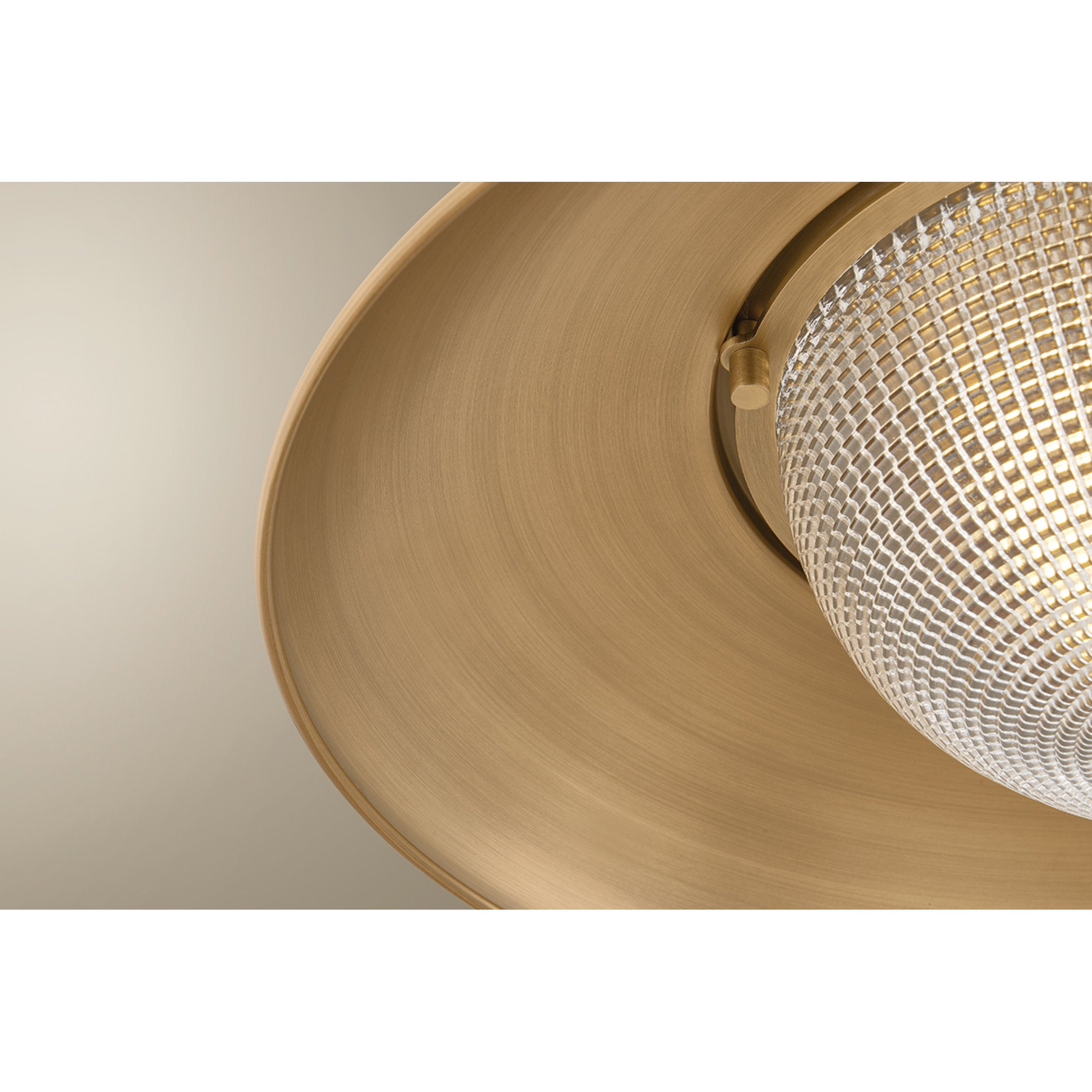Braxton 1-Light Semi Flush in Patina Brass 18W x 6.5H
