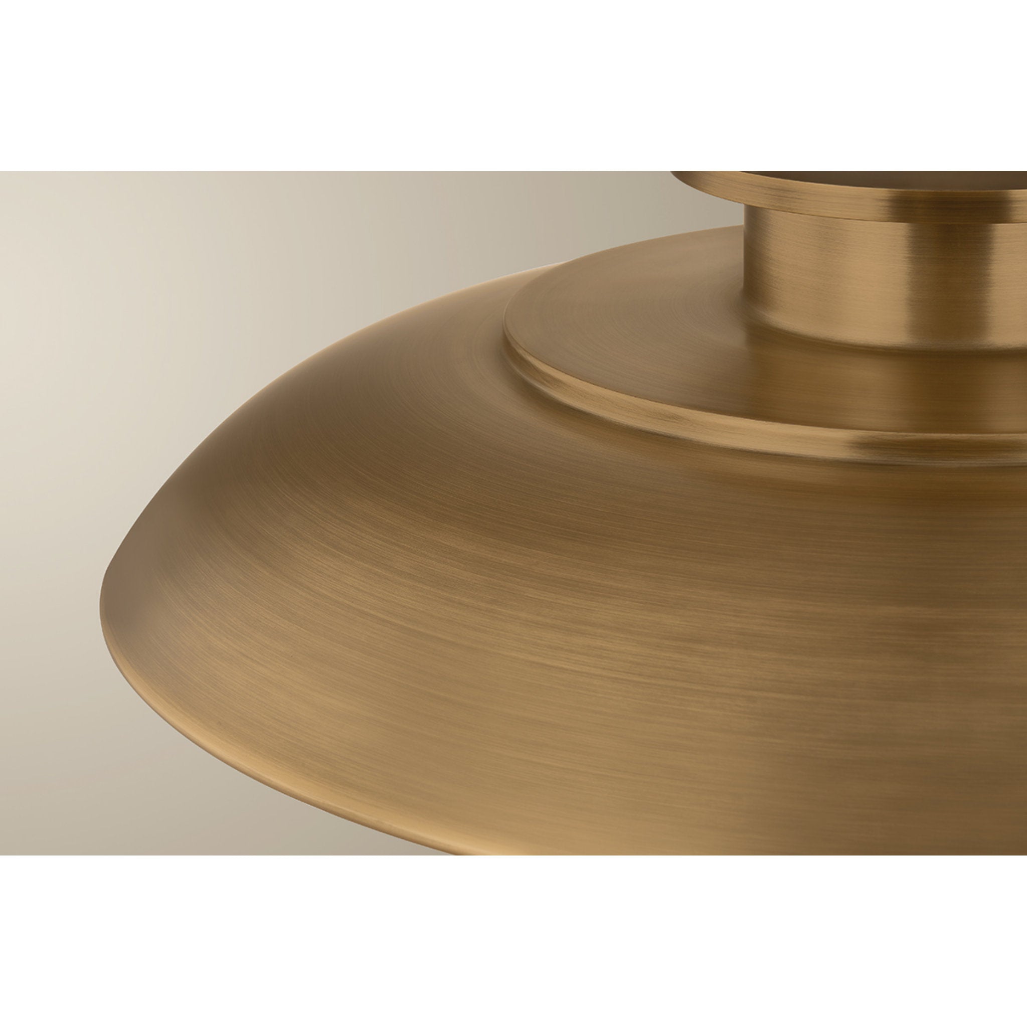 Braxton 1-Light Semi Flush in Patina Brass 18W x 6.5H