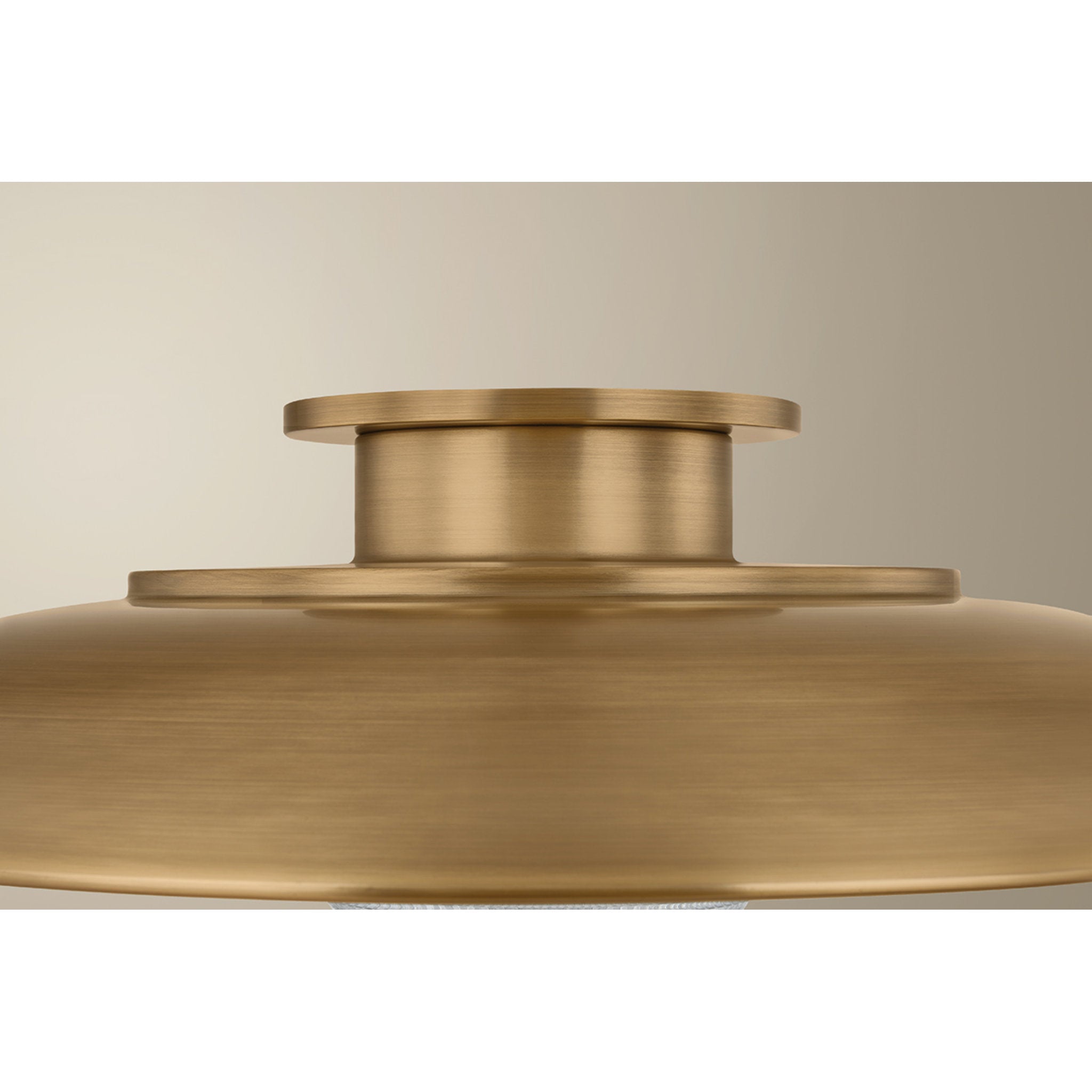 Braxton 1-Light Semi Flush in Patina Brass 18W x 6.5H