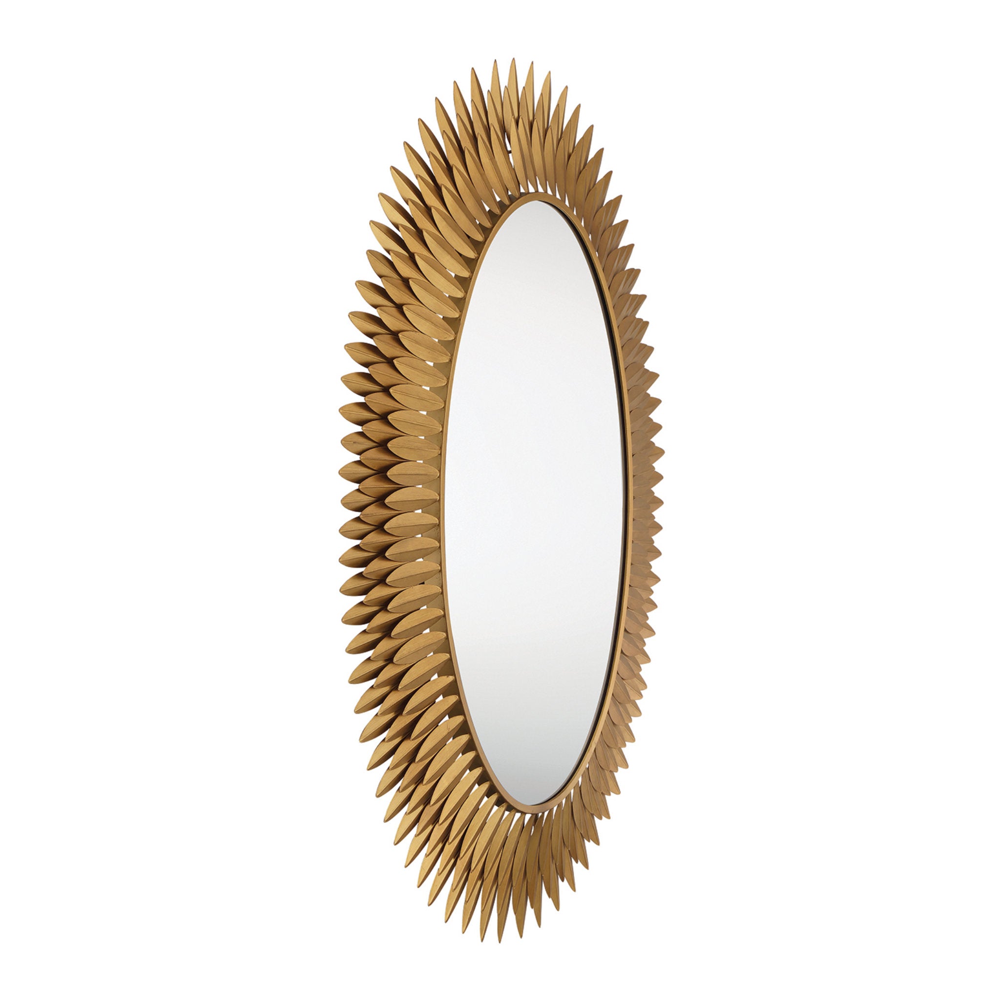 Broche 31.25'' Integrated LED Antique Gold Mirror Gold 31.25"W x 42.25"H x 2.25"D