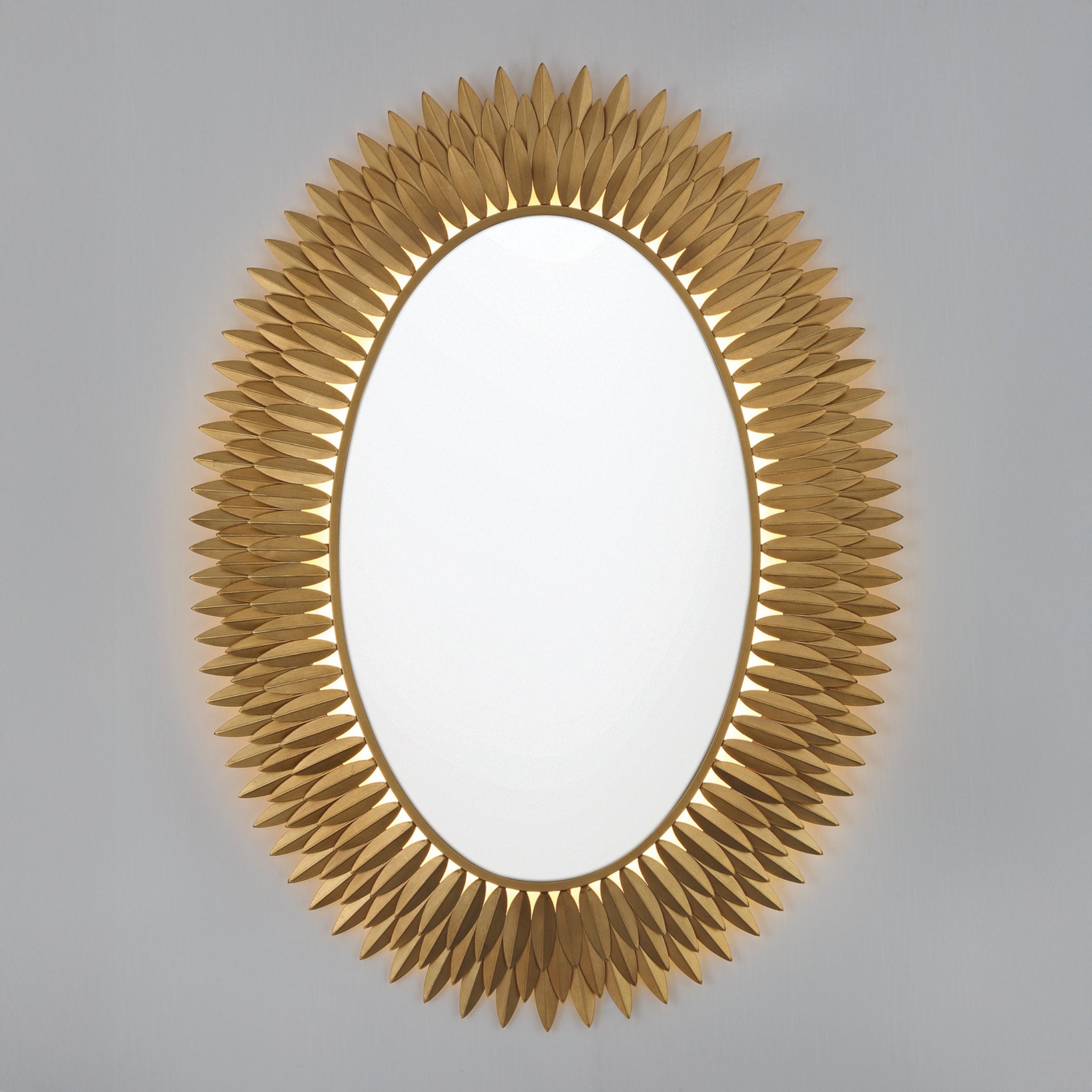 Broche 31.25'' Integrated LED Antique Gold Mirror Gold 31.25"W x 42.25"H x 2.25"D