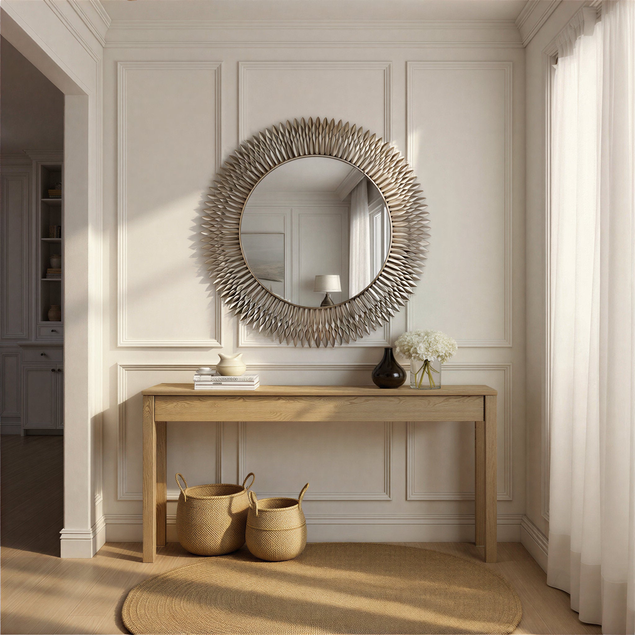 Broche 46.75'' Antique Silver Mirror Silver 46.75"W x 46.75"H x 1.75"D