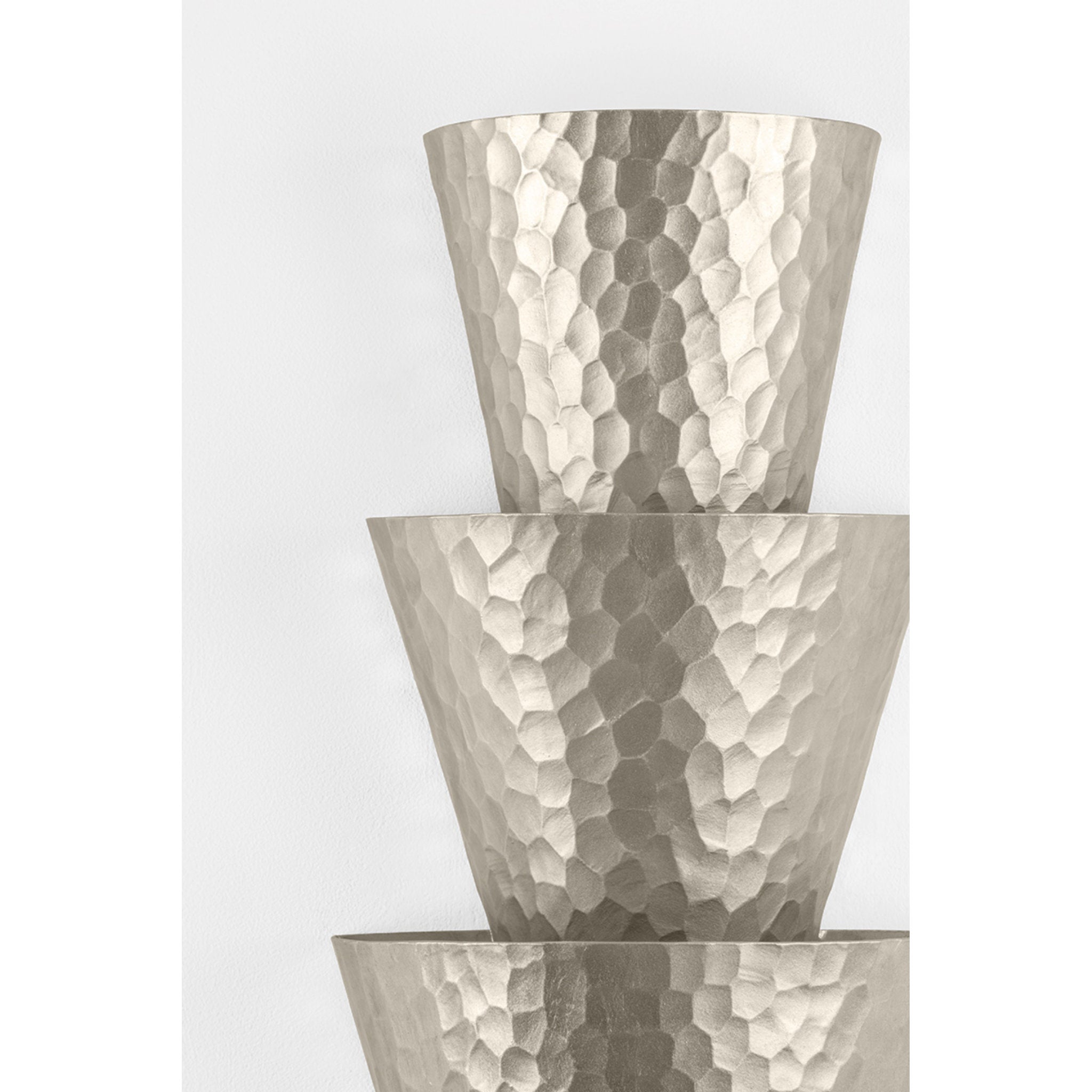 Bucharest 3-Light Wall Sconce in Warm Silver Leaf 8.25W x 18H