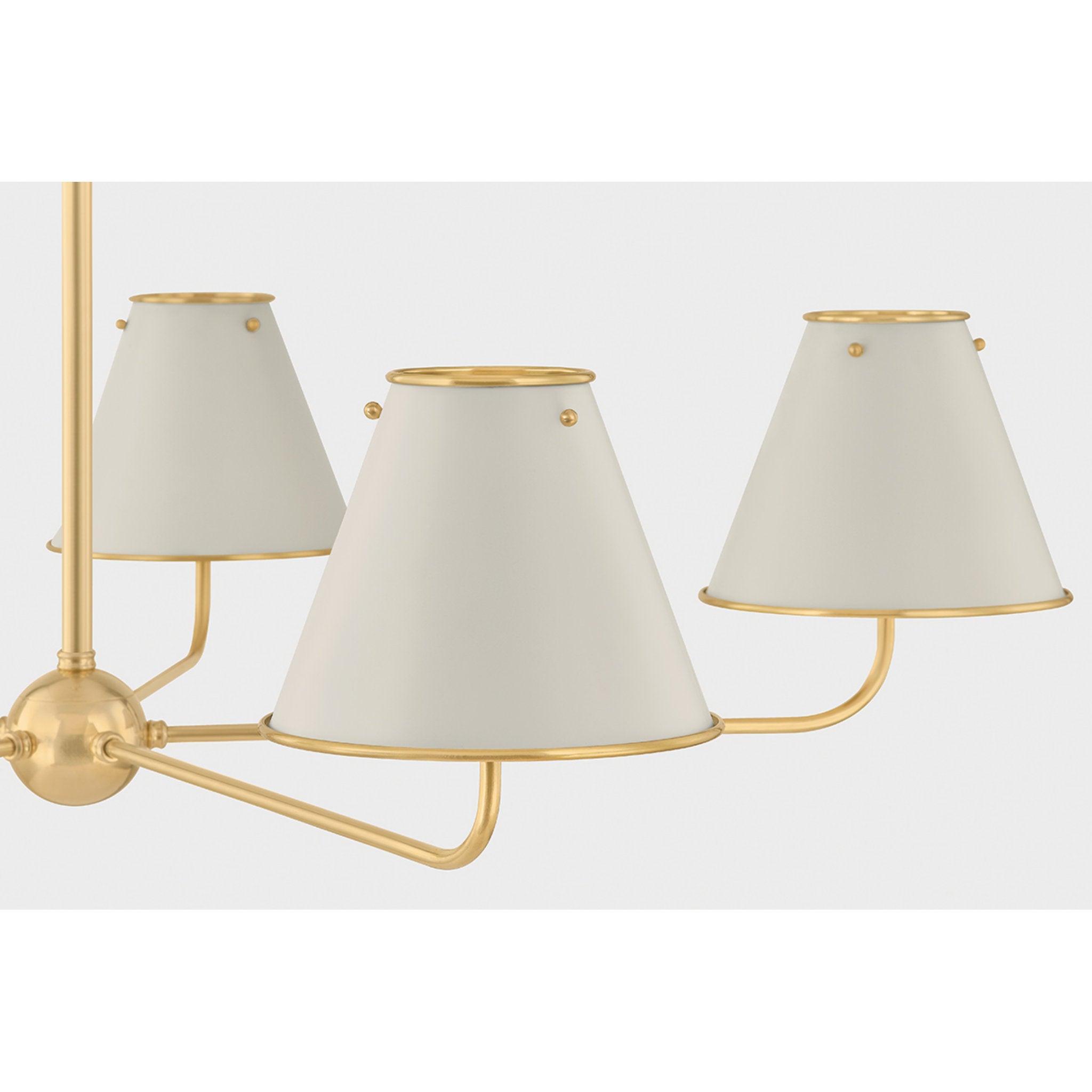 Burghley 5-Light Chandelier in Aged Brass by Mark D. Sikes 43W x 18.25H (Off-White)