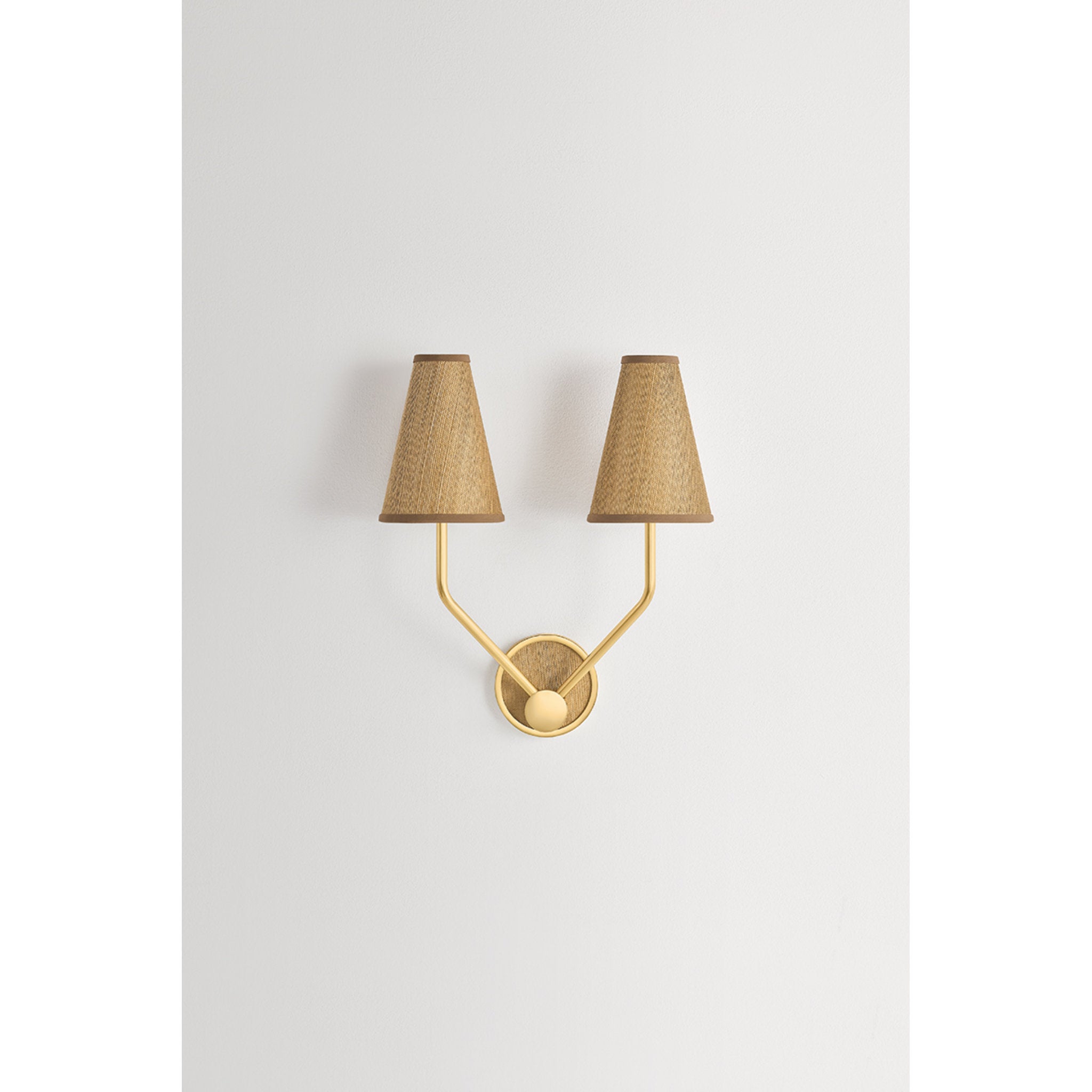 Buskirk 2-Light Wall Sconce in Aged Brass 15W x 17.75H