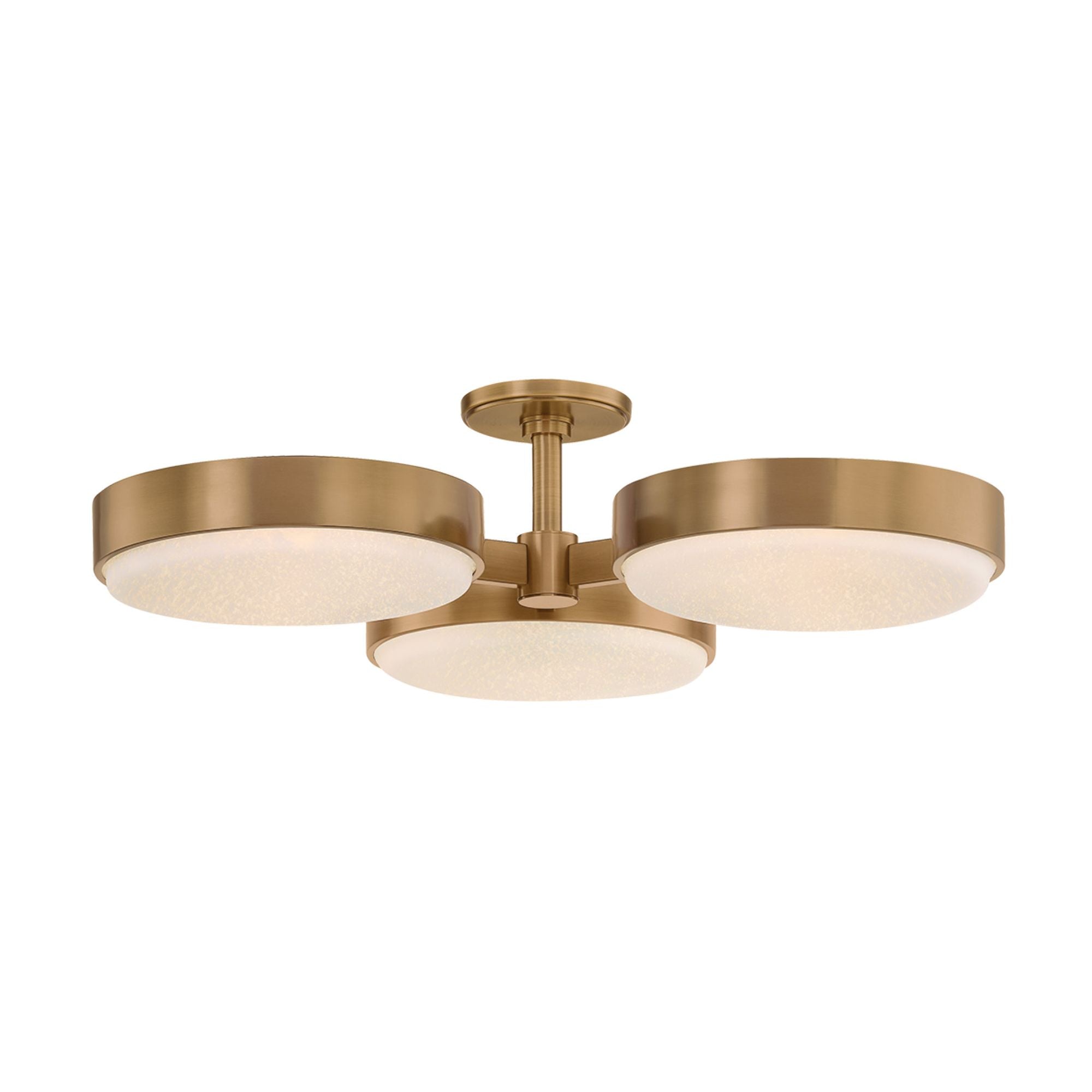 Rory 3-Light Semi Flush in Patina Brass 30W x 6.5H
