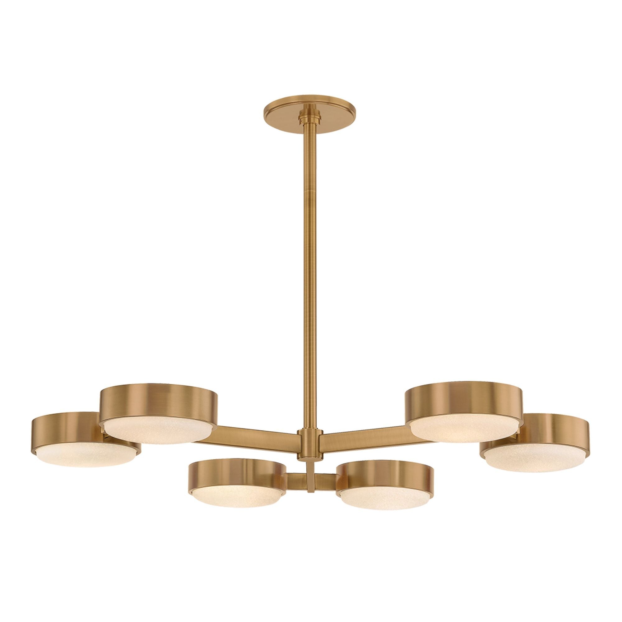 Rory Semi Flush 6-Light LED in  Patina Brass 40W x 3H