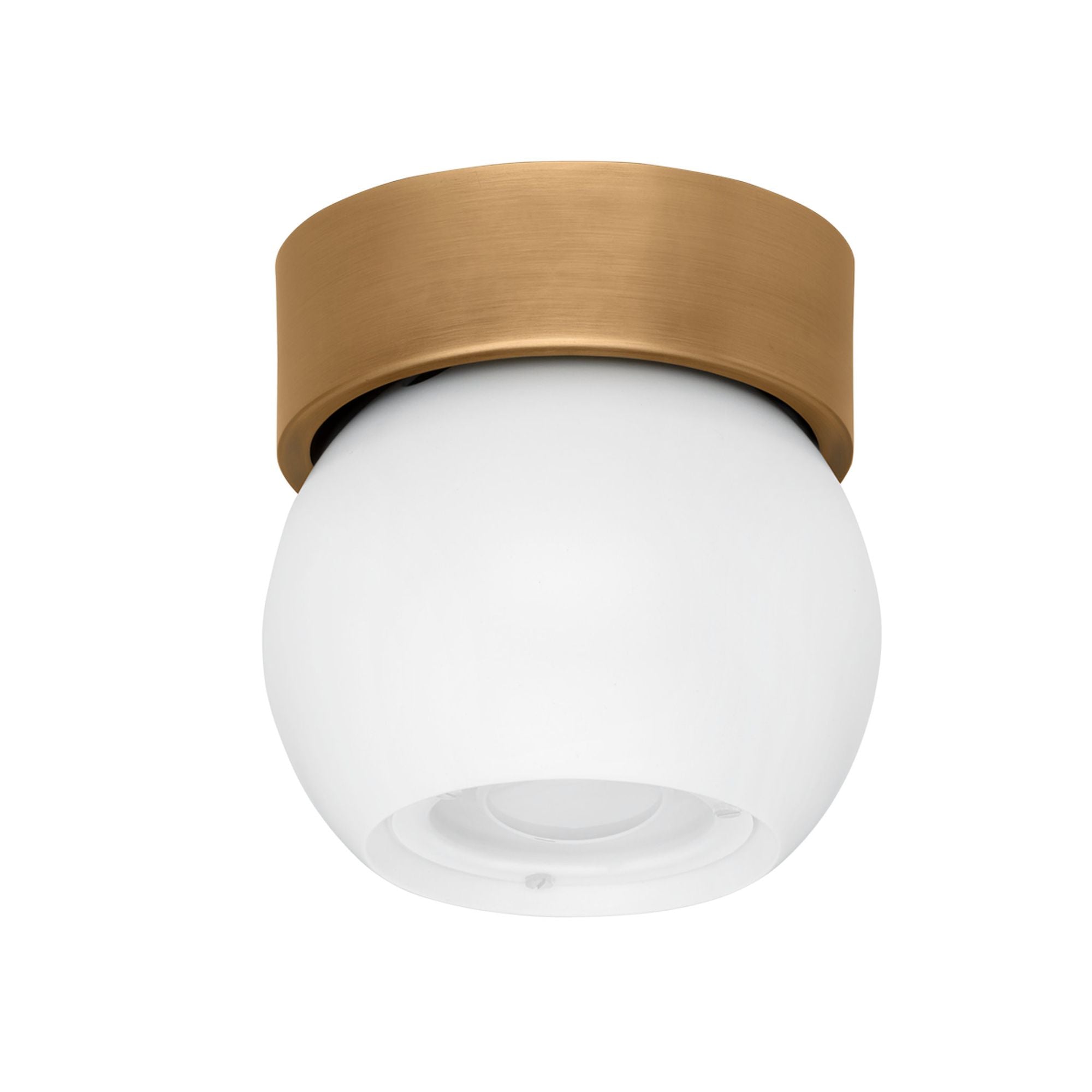 Odin 1-Light Flush Mount in Patina Brass 5.5W x 5.5H (Soft White)