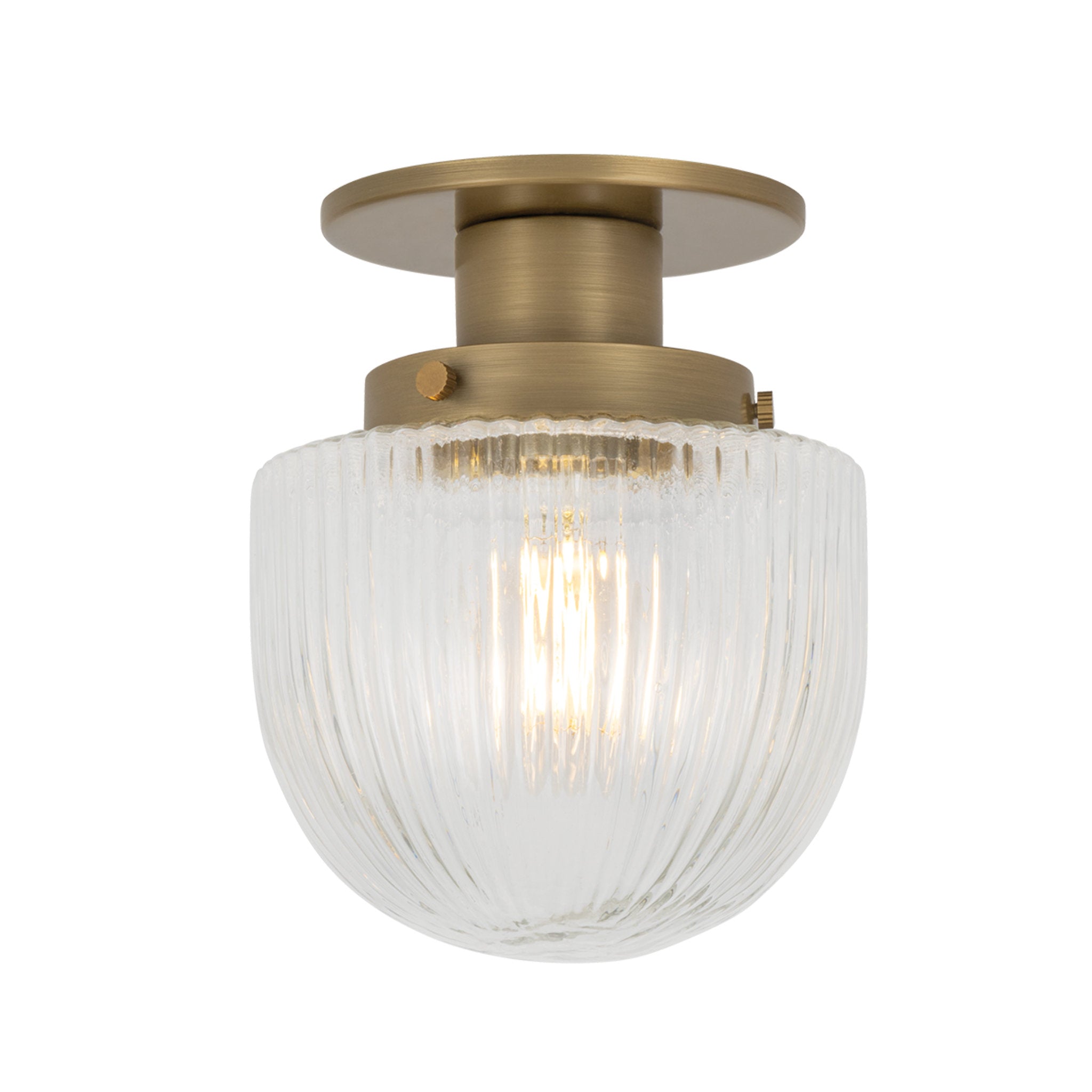 Jar 1-Light Flush Mount in Patina Brass by Lauren Liess 6W x 7.5H