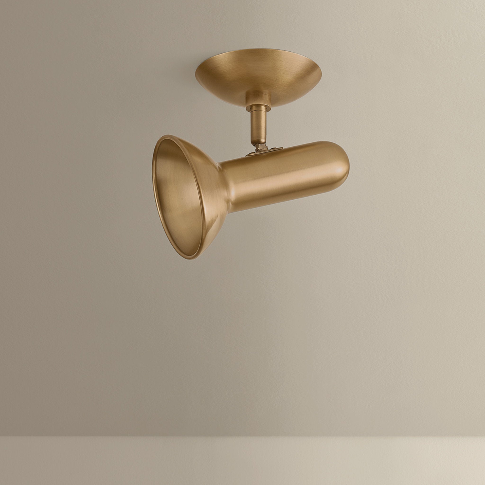 Bjorn 1-Light Flush Mount in Patina Brass 4.75W x 6.75H