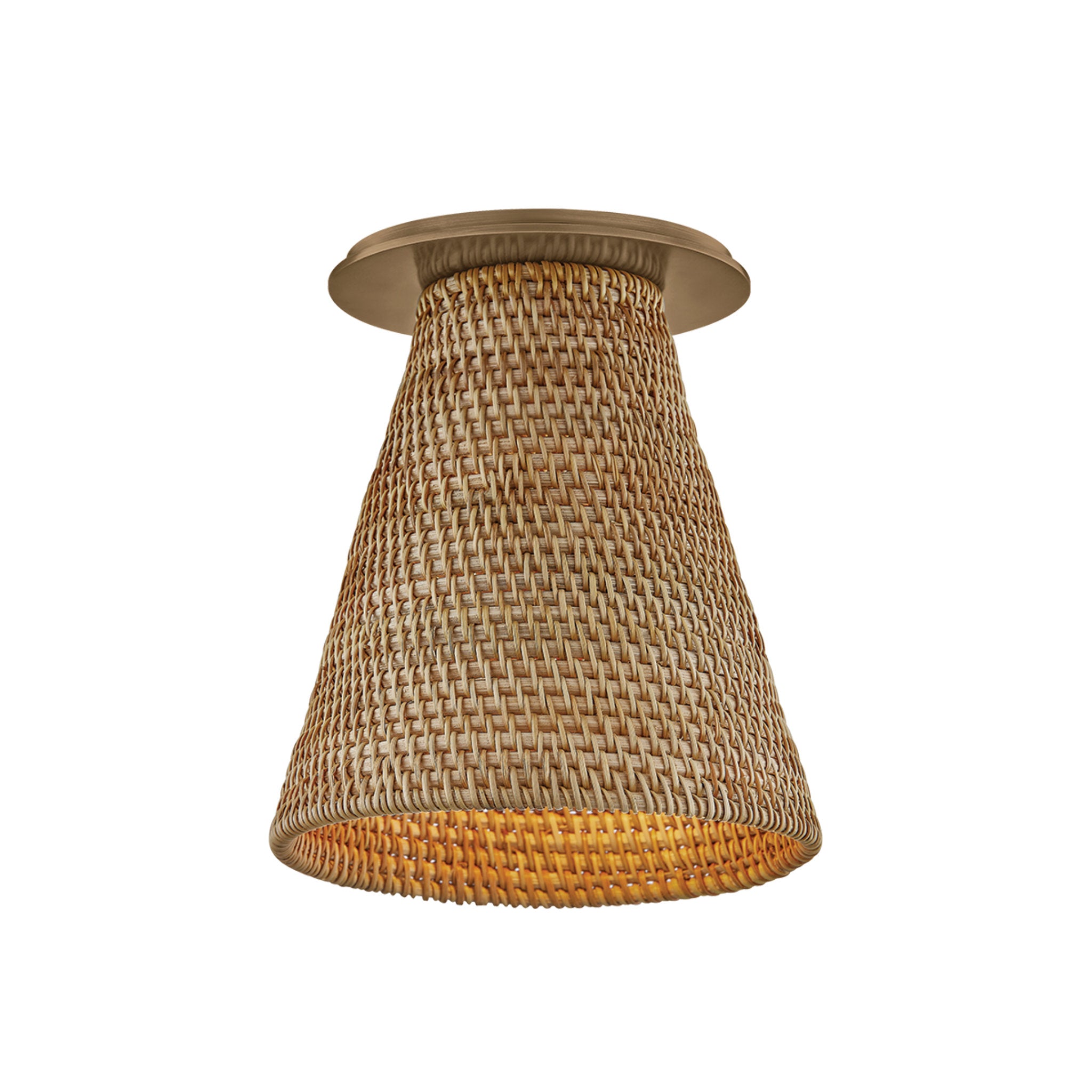 Menifee 1-Light Flush Mount in Patina Brass 6W x 7H