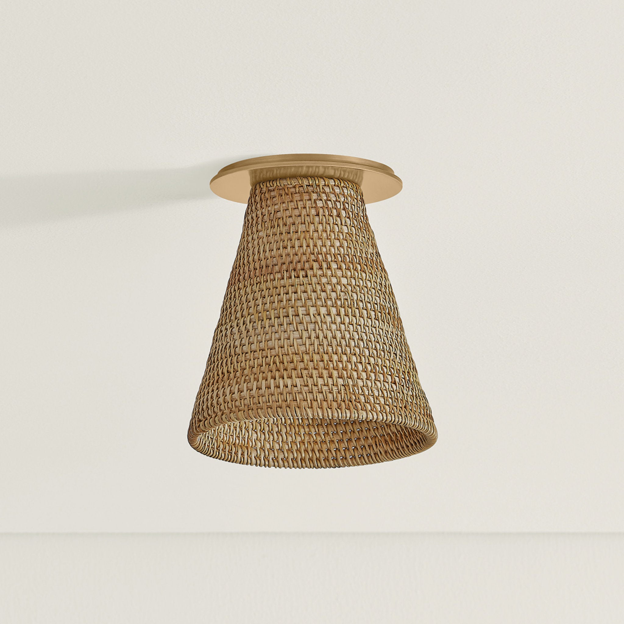 Menifee 1-Light Flush Mount in Patina Brass 6W x 7H