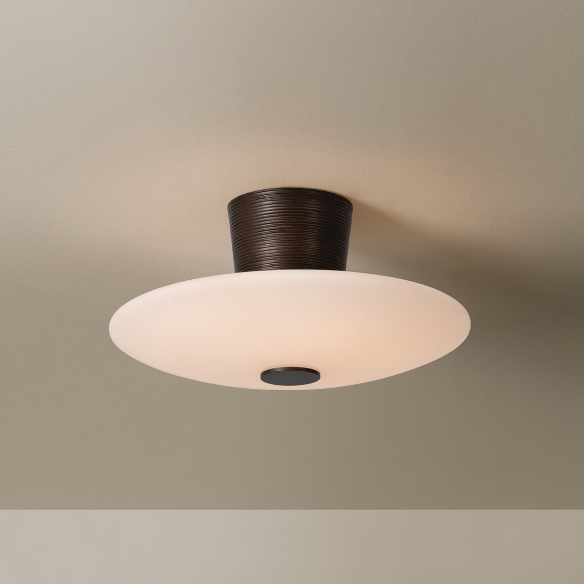 Albus 1-Light Semi Flush in Bronze Leaf 15.75W x 7.5H