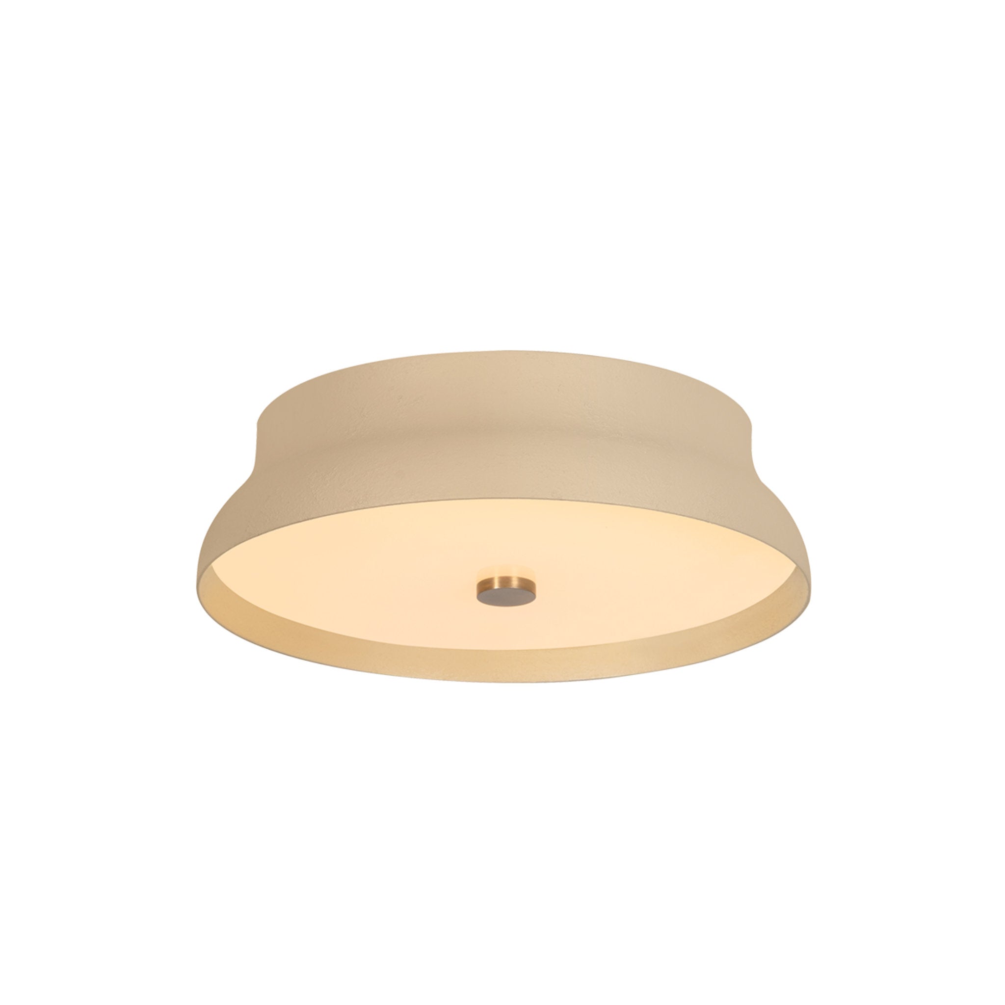 Shore 1-Light Flush Mount in Patina Brass 12W x 3.5H (Cream Gesso)