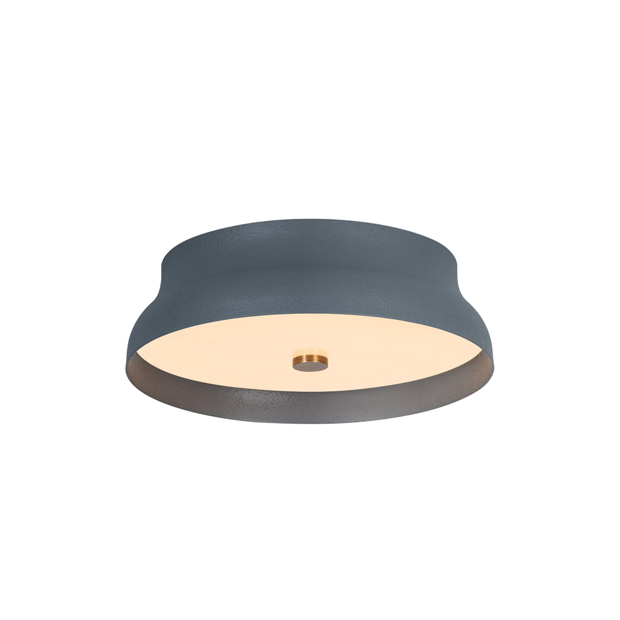 Shore 1-Light Flush Mount in Patina Brass 12W x 3.5H (Slate Gesso)