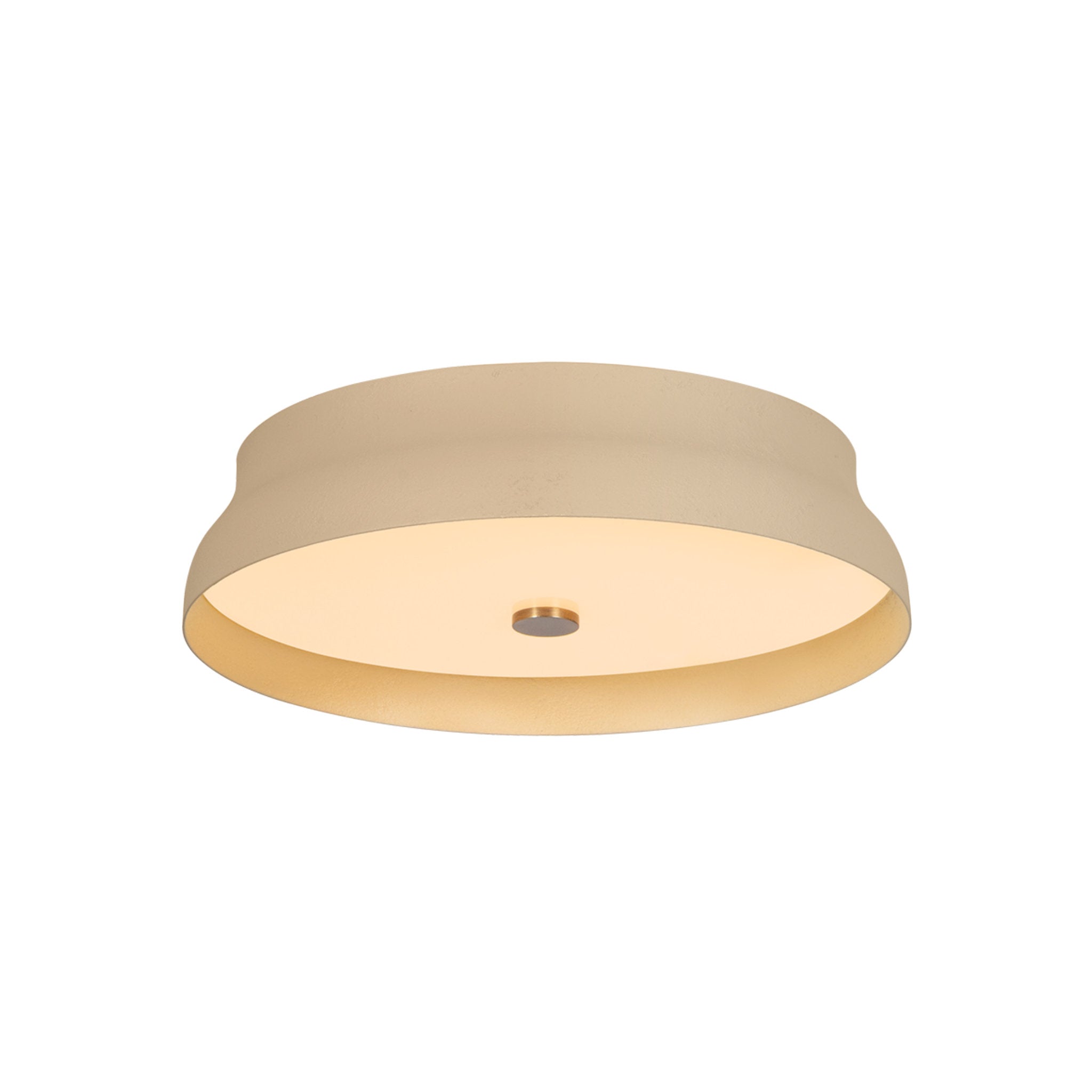 Shore 1-Light Flush Mount in Patina Brass 16W x 4H (Cream Gesso)