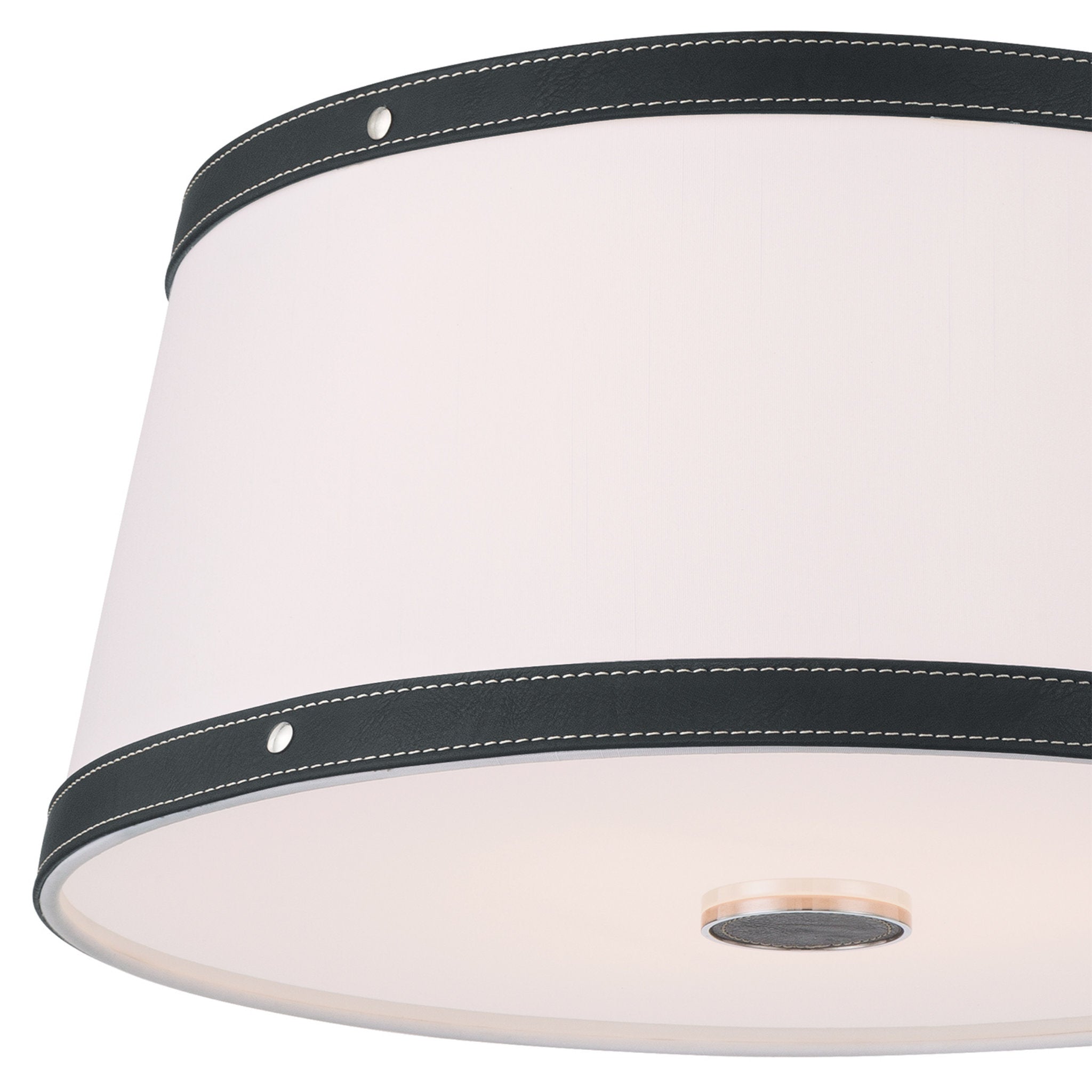 Libby Langdon Callahan 17'' Polished Nickel Flush Mount Black 17"W x 8.25"H x 17"D