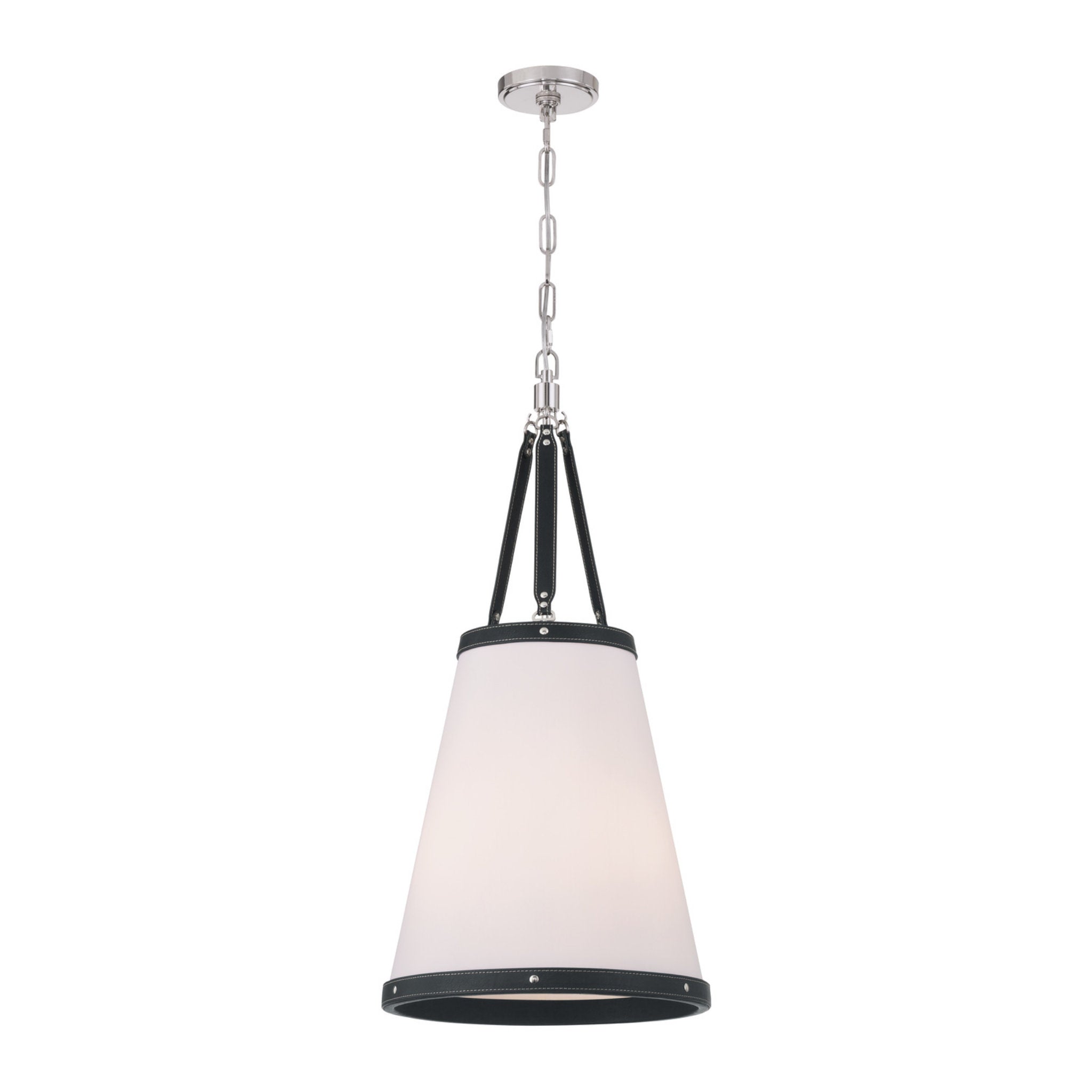 Libby Langdon Callahan 14.25'' Polished Nickel Pendant Black 14.25"W x 29.75"H x 14.25"D